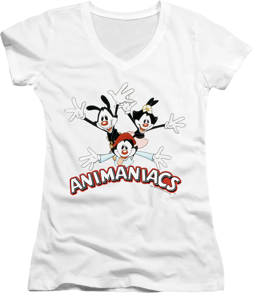 Ladies Yakko Wakko and Dot Animaniacs V-Neck Shirt
