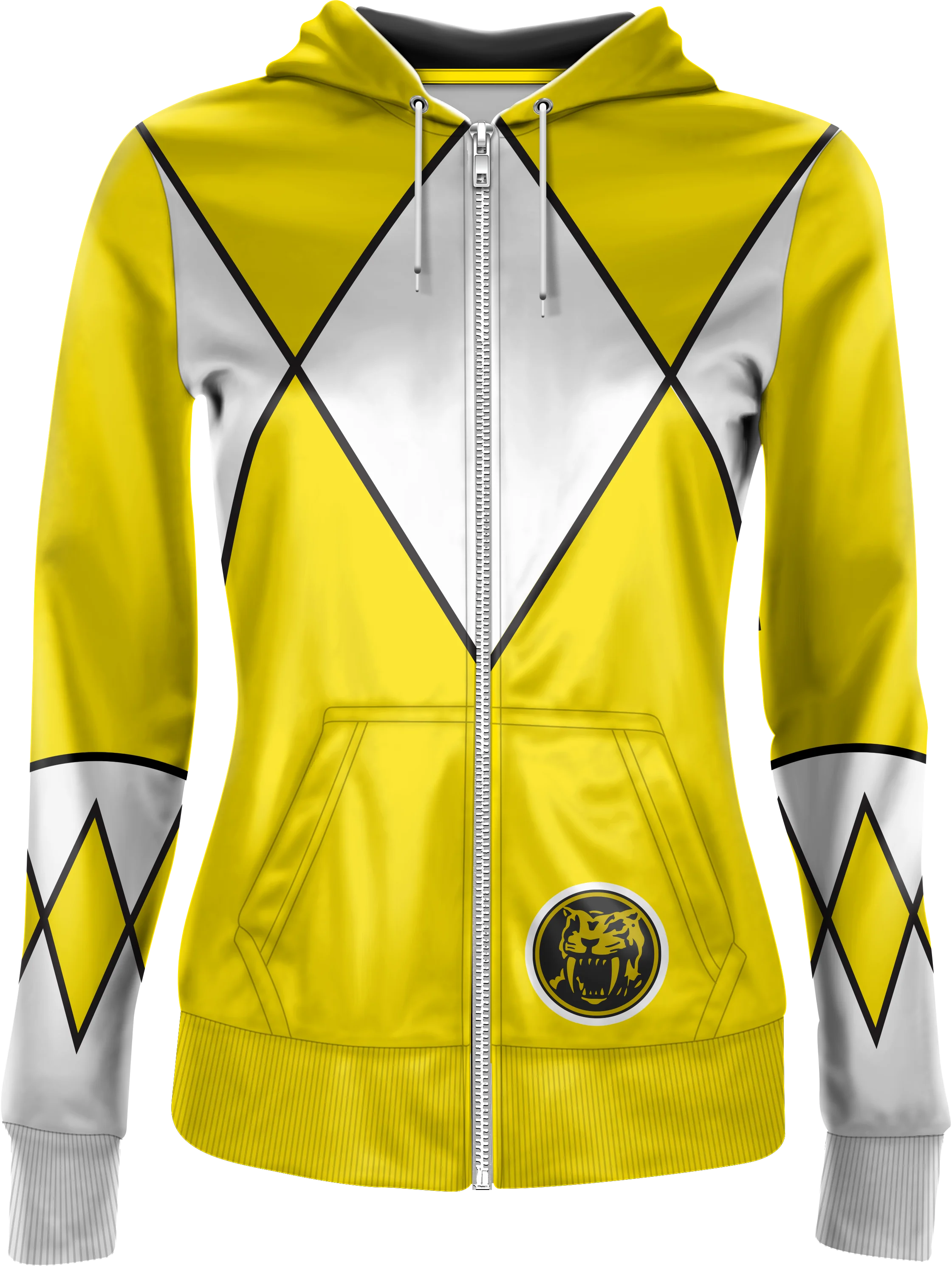 Ladies Yellow Ranger Mighty Morphin Power Rangers Costume Hoodie