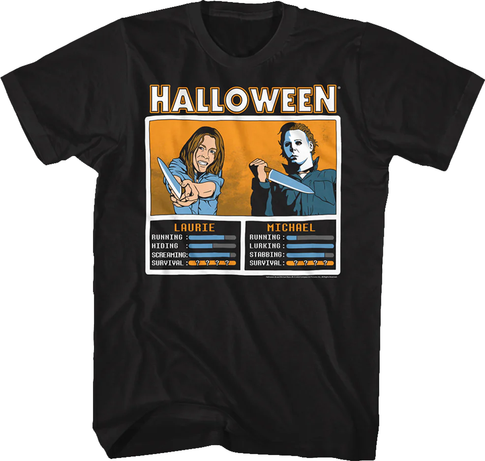 Laurie And Michael Knives Out Video Game Halloween T-Shirt