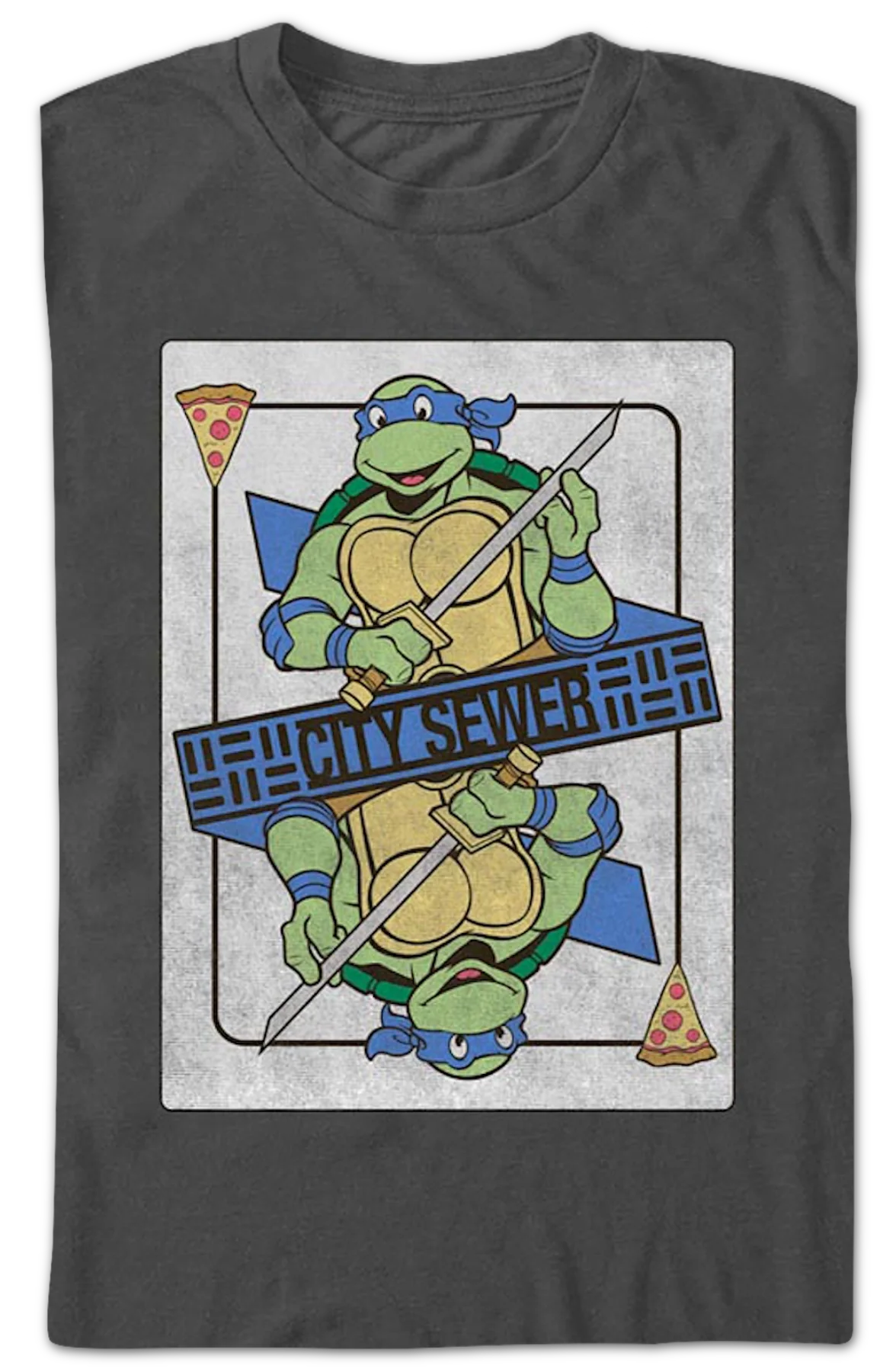 Leonardo Playing Card Teenage Mutant Ninja Turtles T-Shirt - Image 2