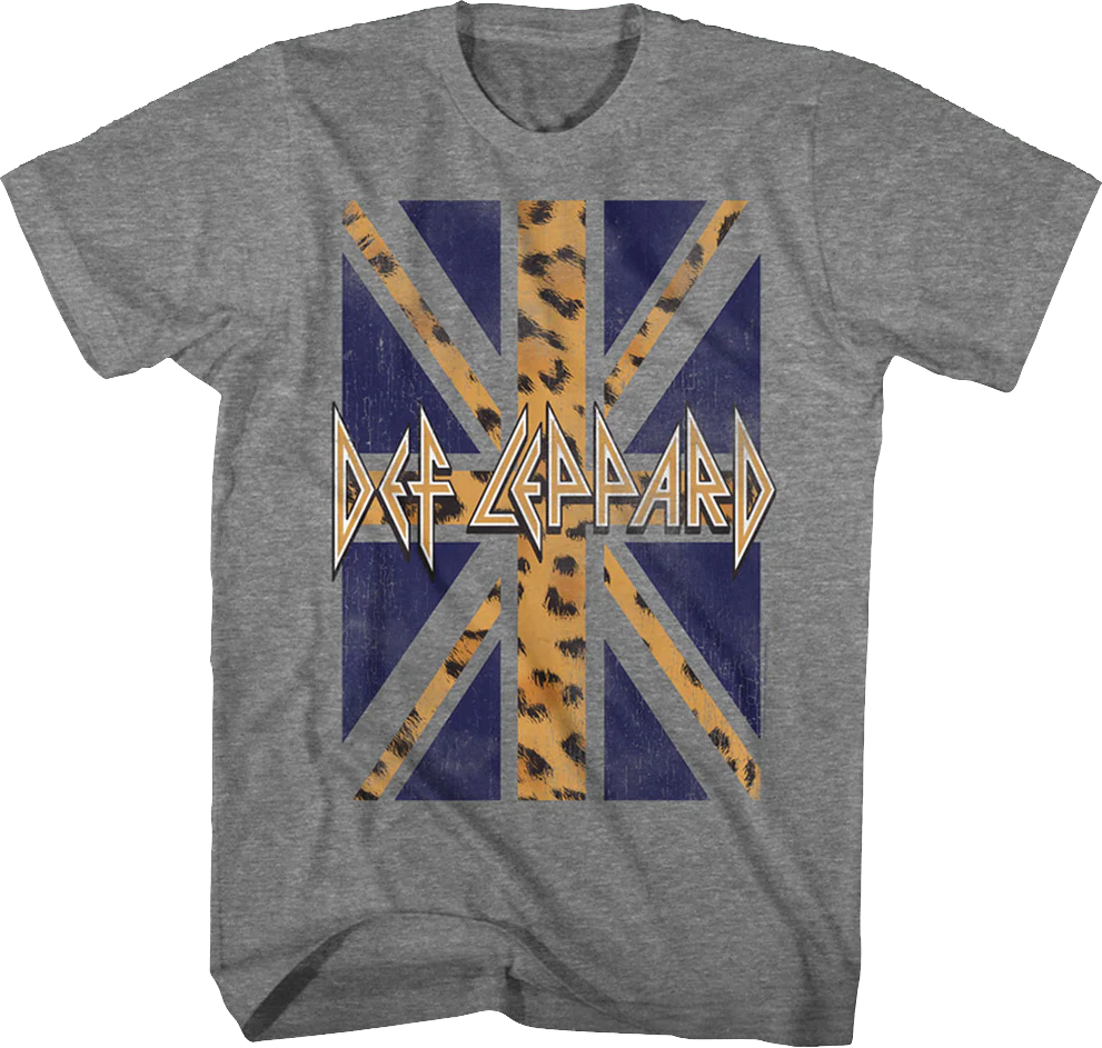 Leopard Print Flag Def Leppard T-Shirt