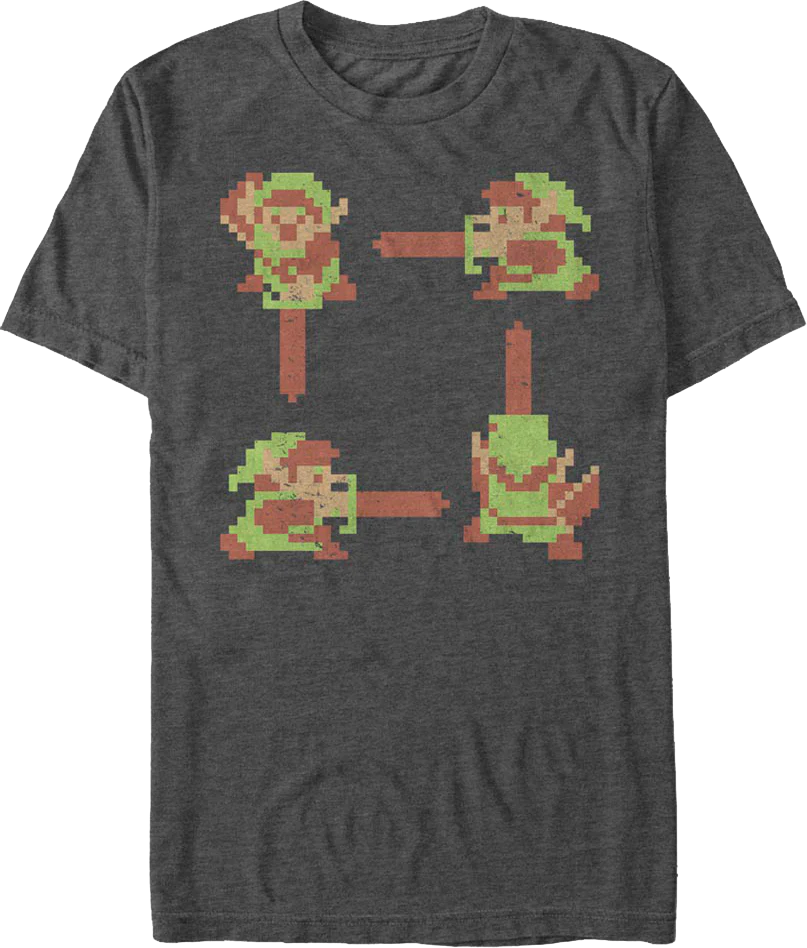 Link 8-Bit Action Poses Legend of Zelda T-Shirt