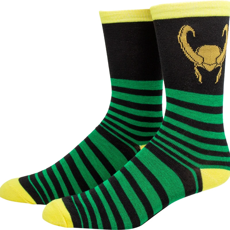 Loki Helmet Marvel Comics Socks