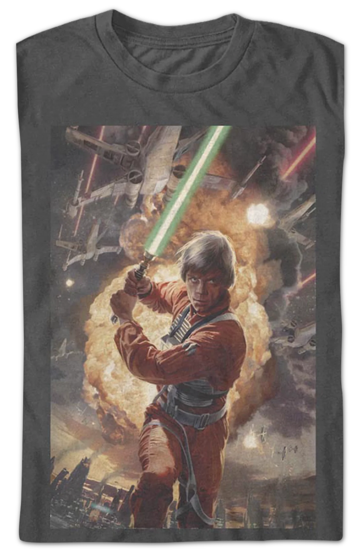Luke Skywalker Action Poster Star Wars T-Shirt - Image 2