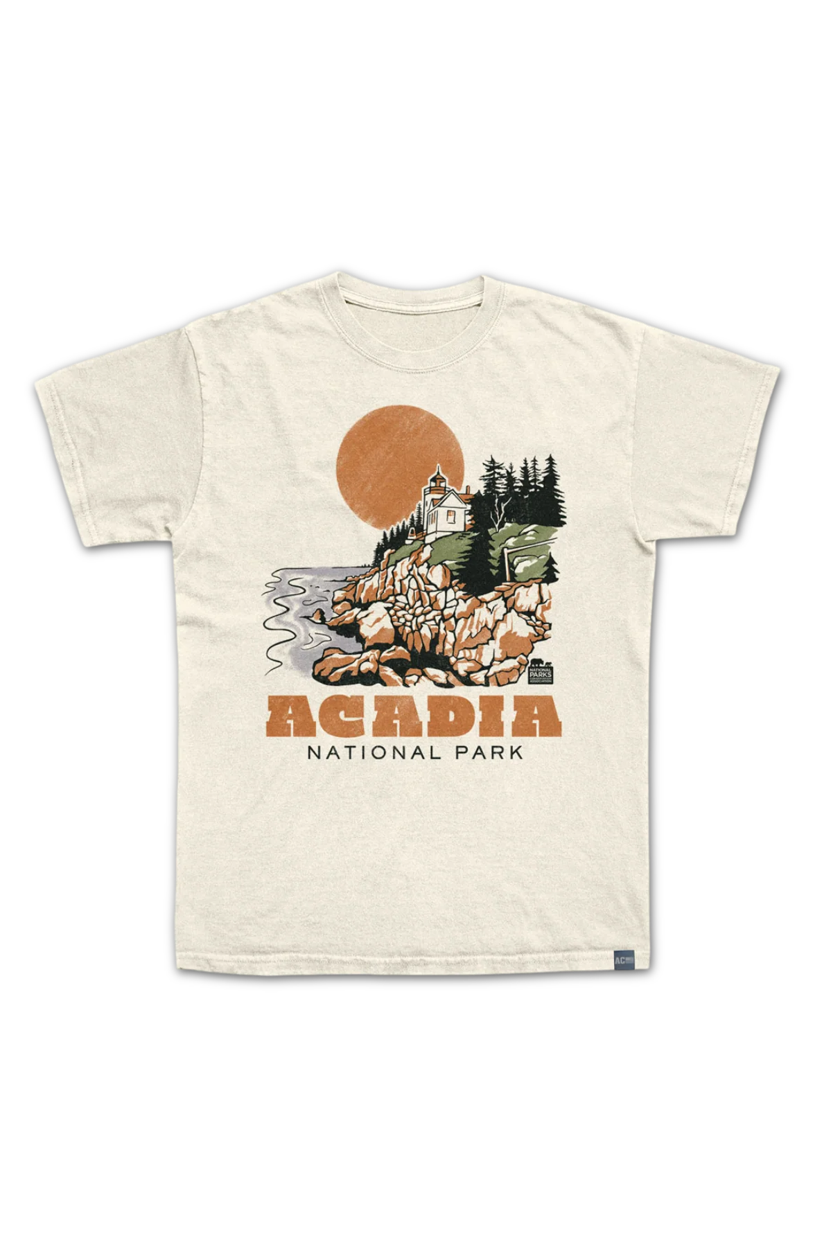 Made In USA Acadia Drawn Lighthouse NPCA T-Shirt - Image 2