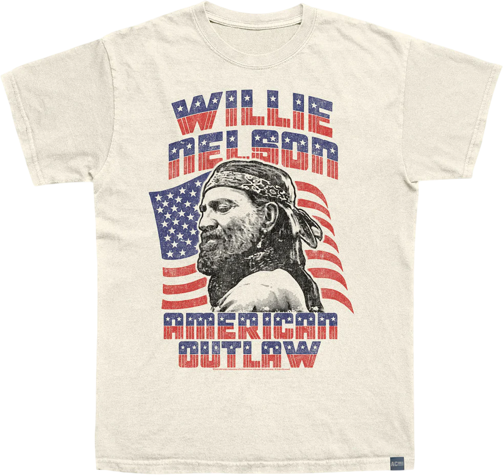 Made In USA American Outlaw Willie Nelson T-Shirt