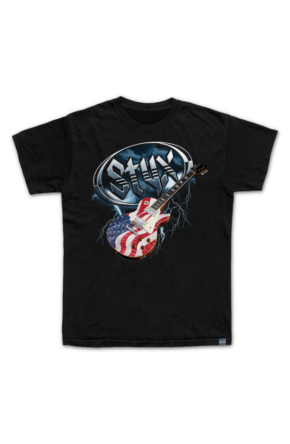 Made In USA Flag Guitar Styx T-Shirt - Image 2