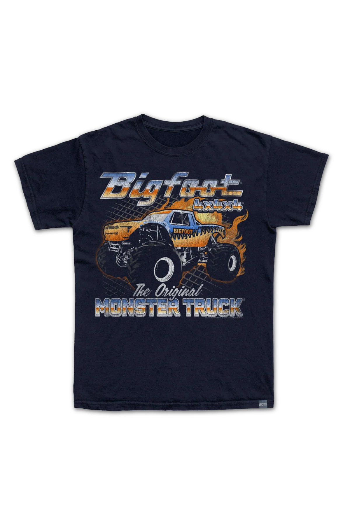 Made In USA Flame Truck Bigfoot T-Shirt - Image 2