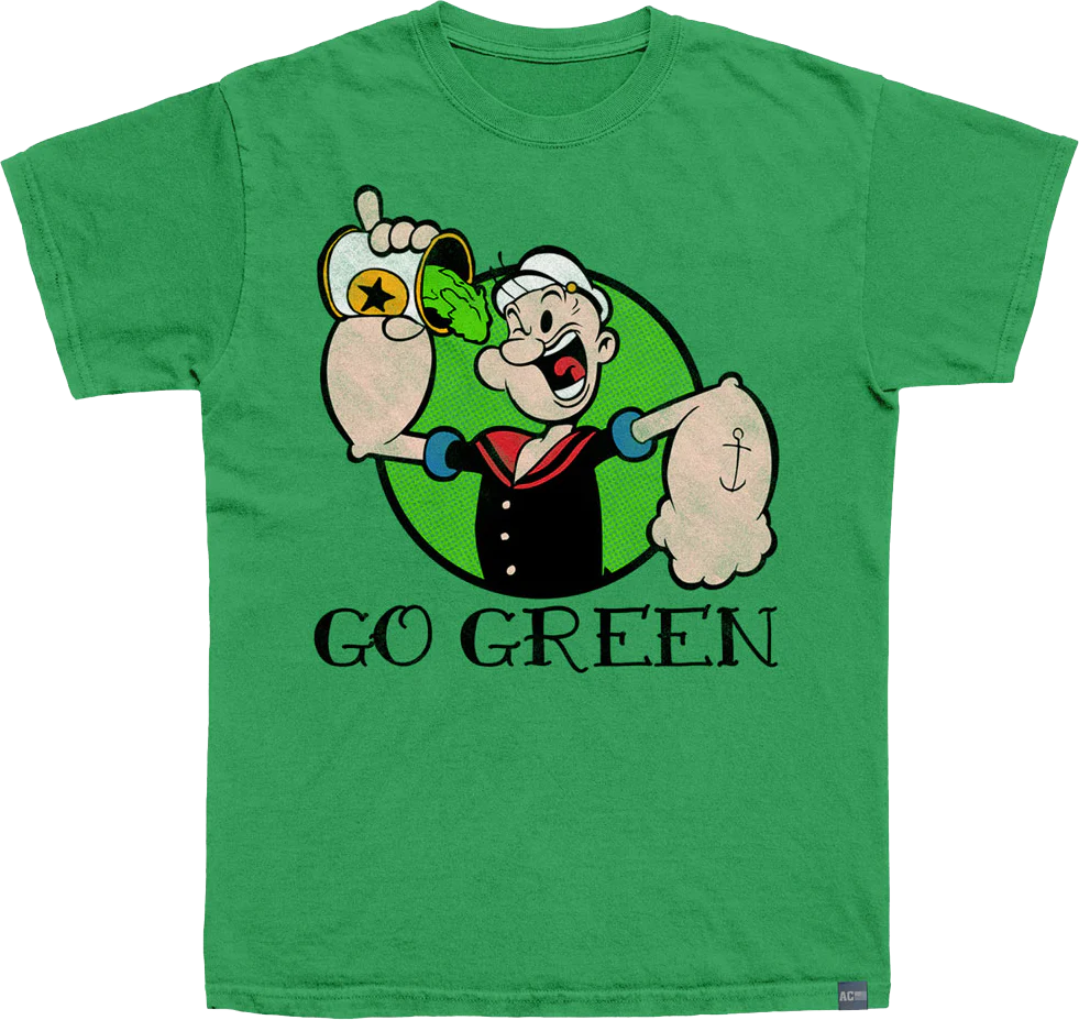Made In USA Go Green Popeye T-Shirt