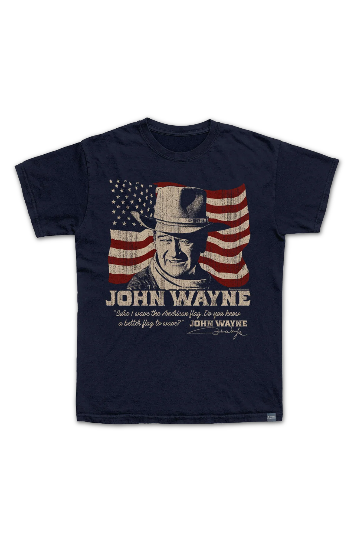 Made In USA John Wayne American Flag T-Shirt - Image 2