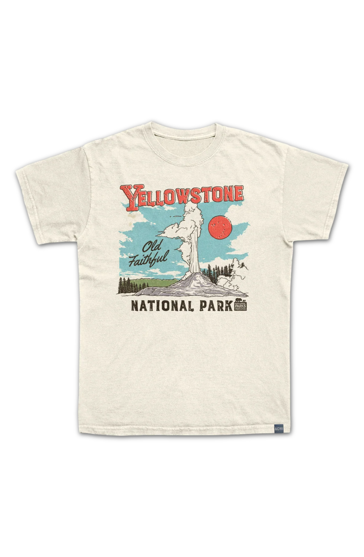 Made In USA Old Faithful Yellowstone Illustration NPCA T-Shirt - Image 2