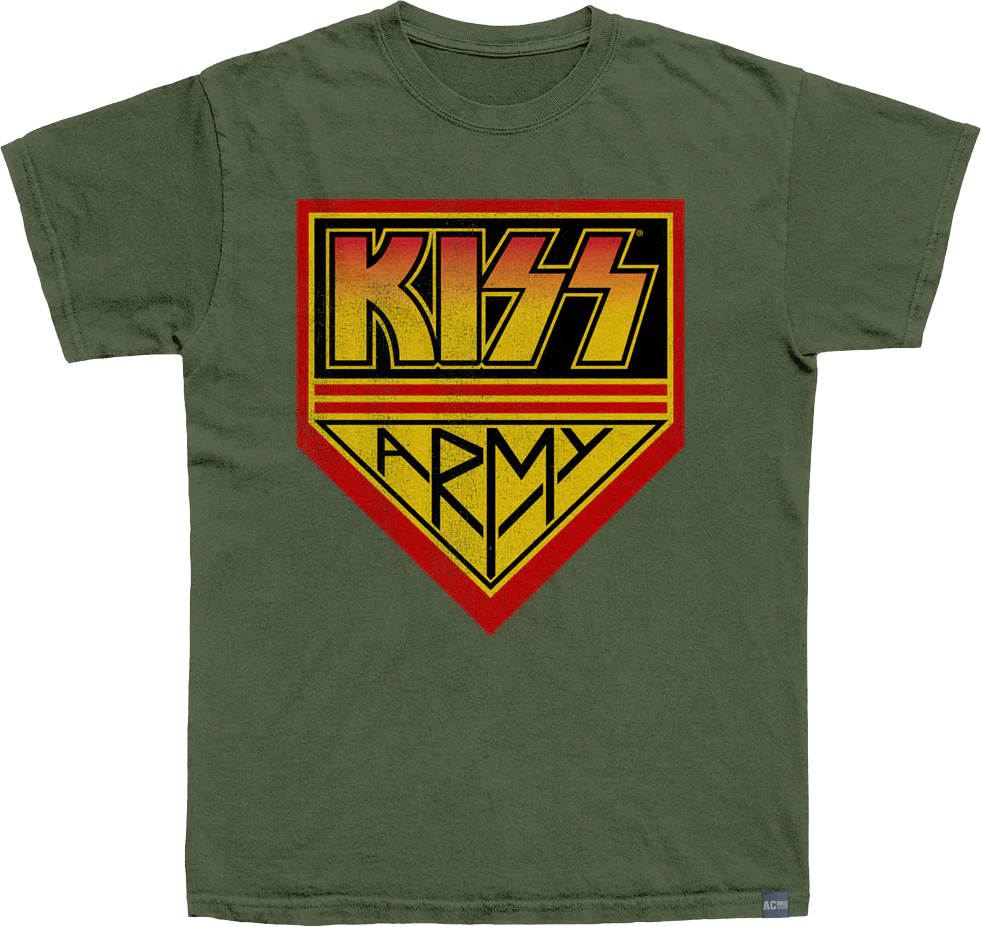 Made In USA Olive KISS Army T-Shirt