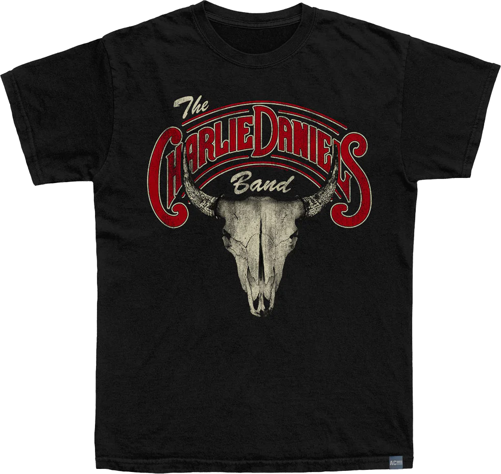 Made In USA Skull And Logo Charlie Daniels T-Shirt