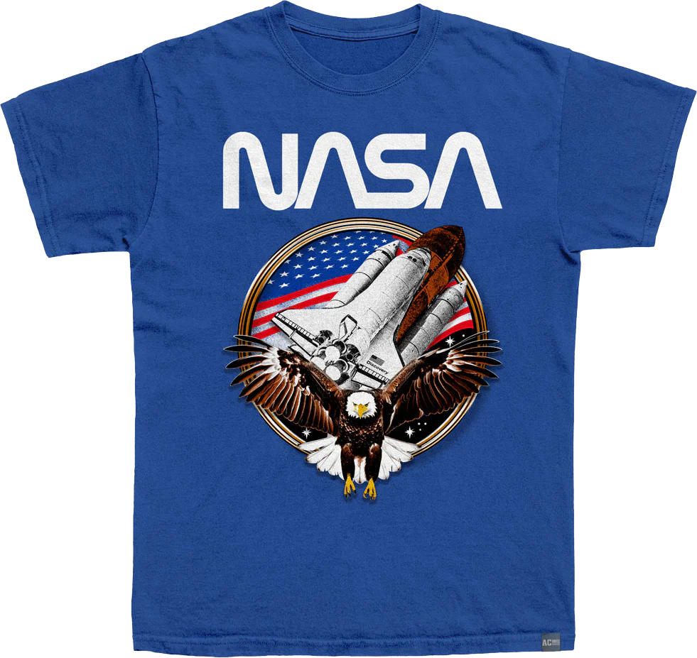Made In USA Stars Stripes & Shuttle NASA T-Shirt