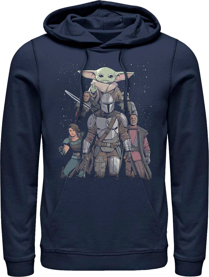 Mandalorian Illustrated Cast Collage Star Wars Hoodie
