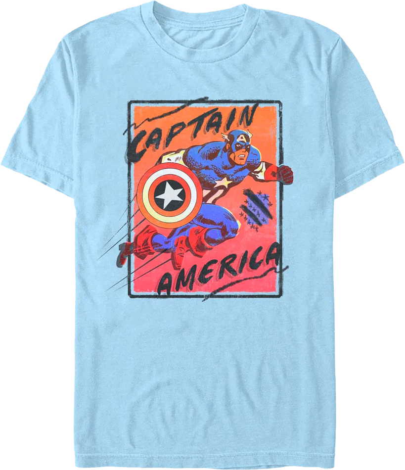 Marching Forward Captain America Marvel Comics T-Shirt