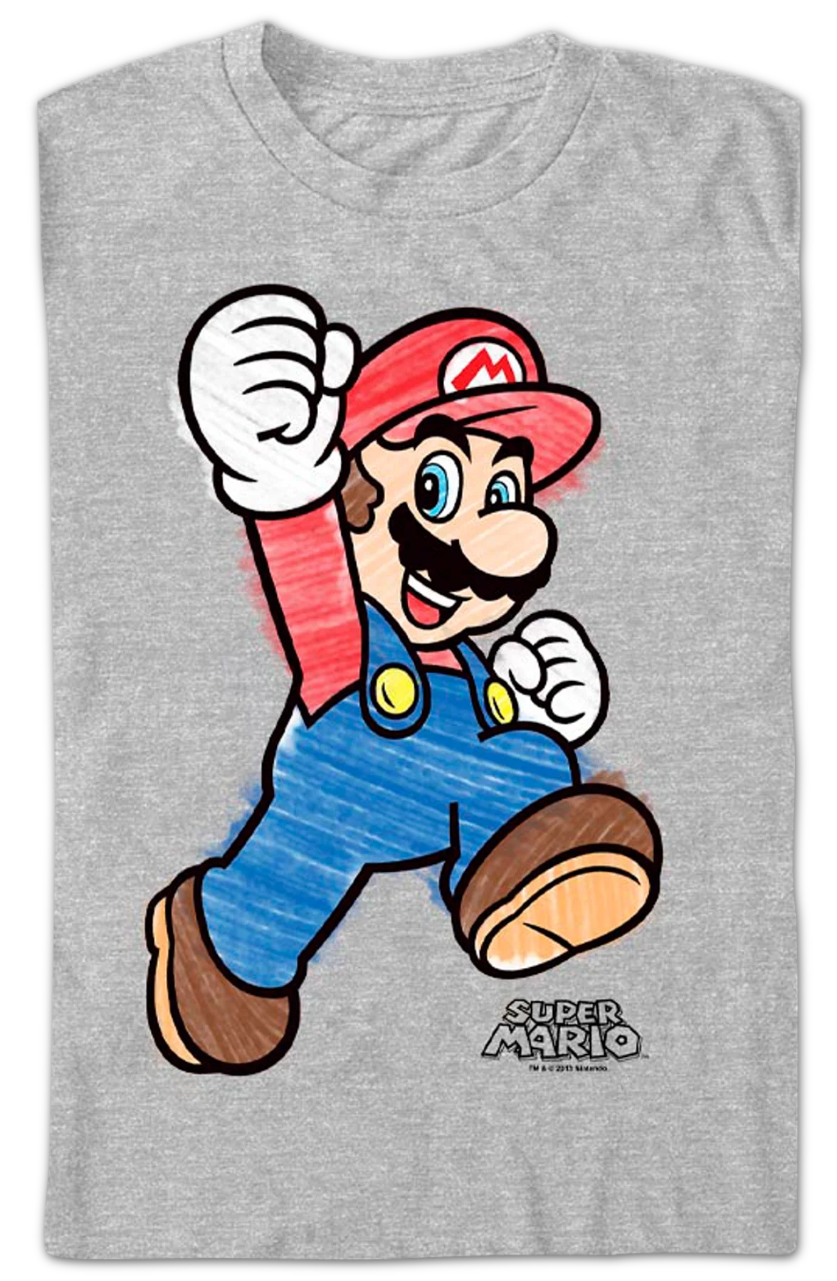 Mario Crayon Colors Nintendo T-Shirt - Image 2