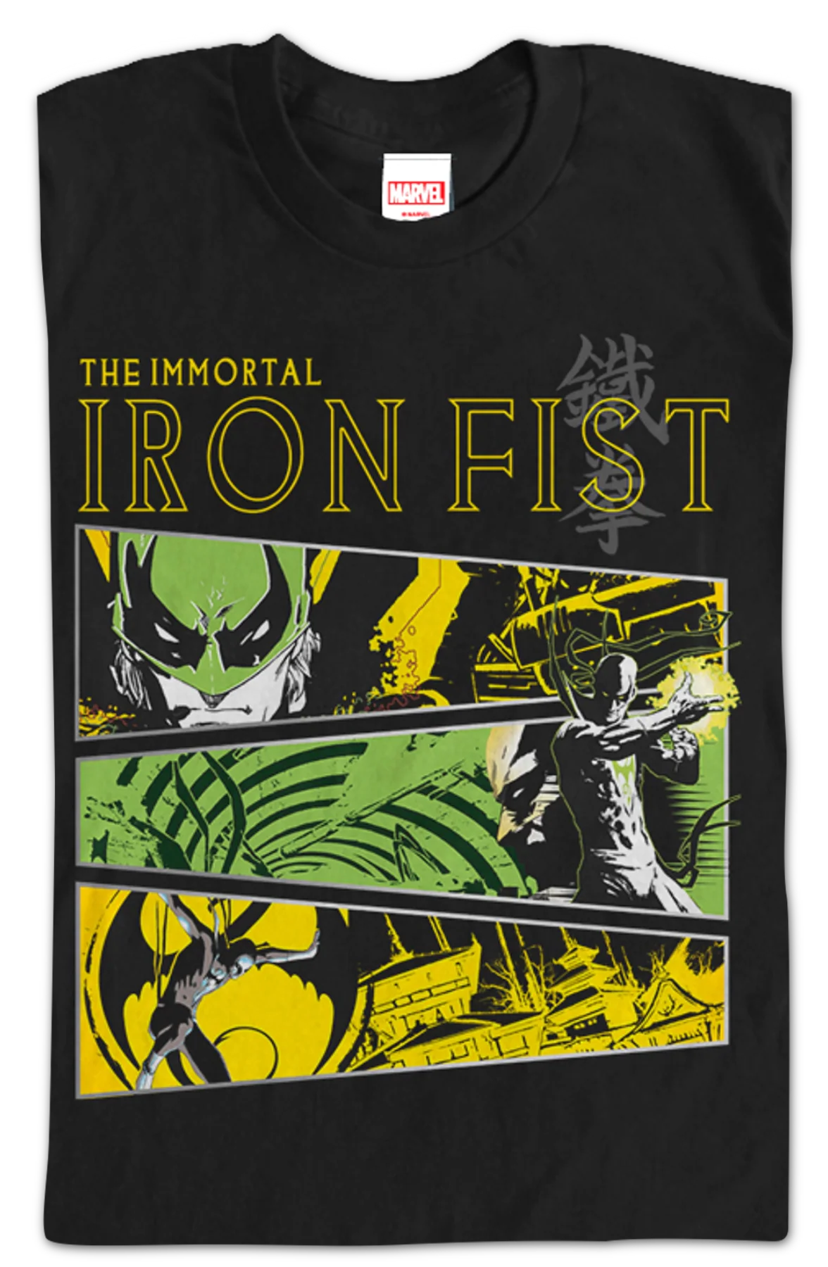 Marvel Comics Collage Iron Fist T-Shirt - Image 2
