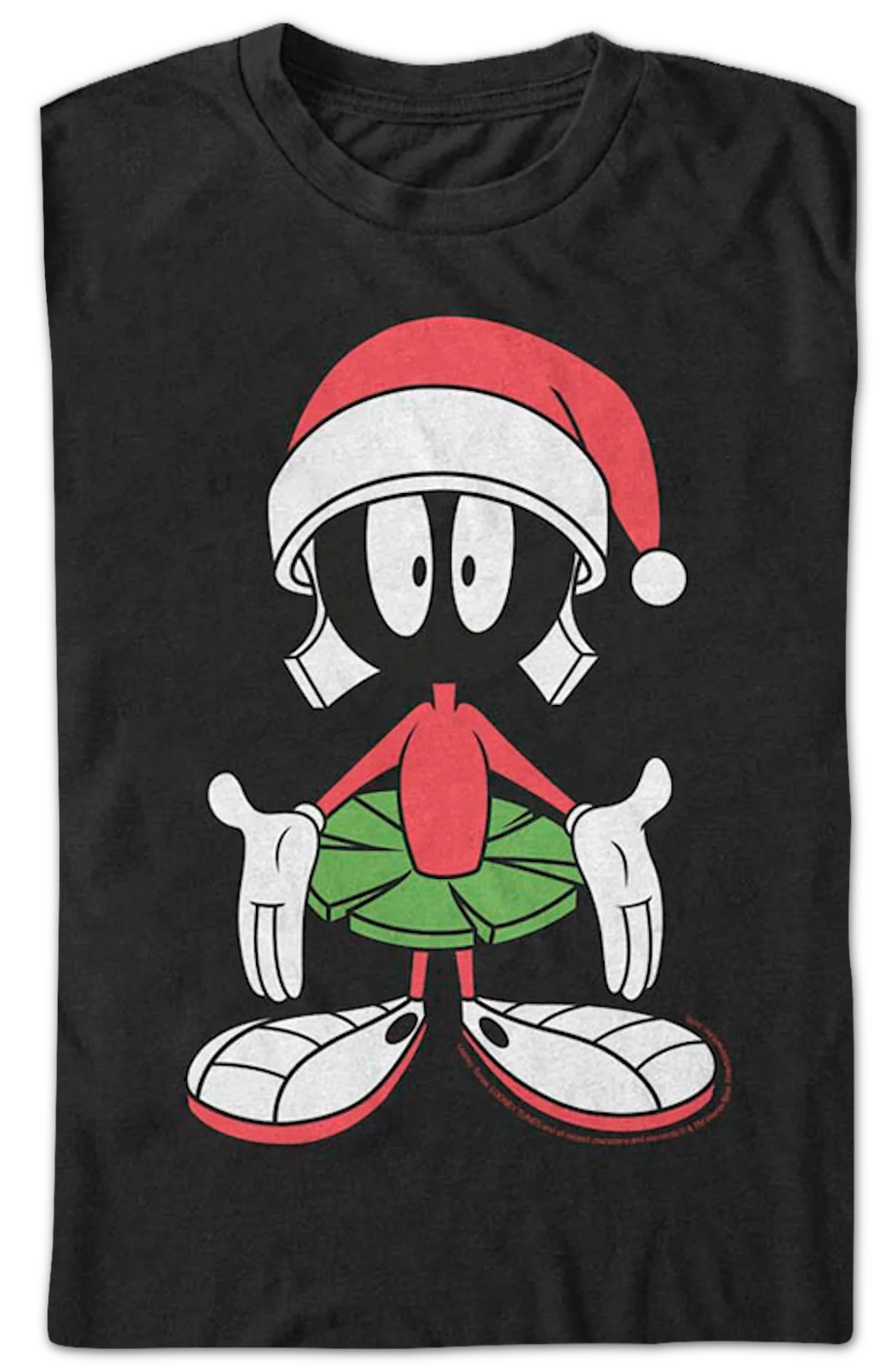Marvin The Martian Santa Claus Hat Looney Tunes T-Shirt - Image 2