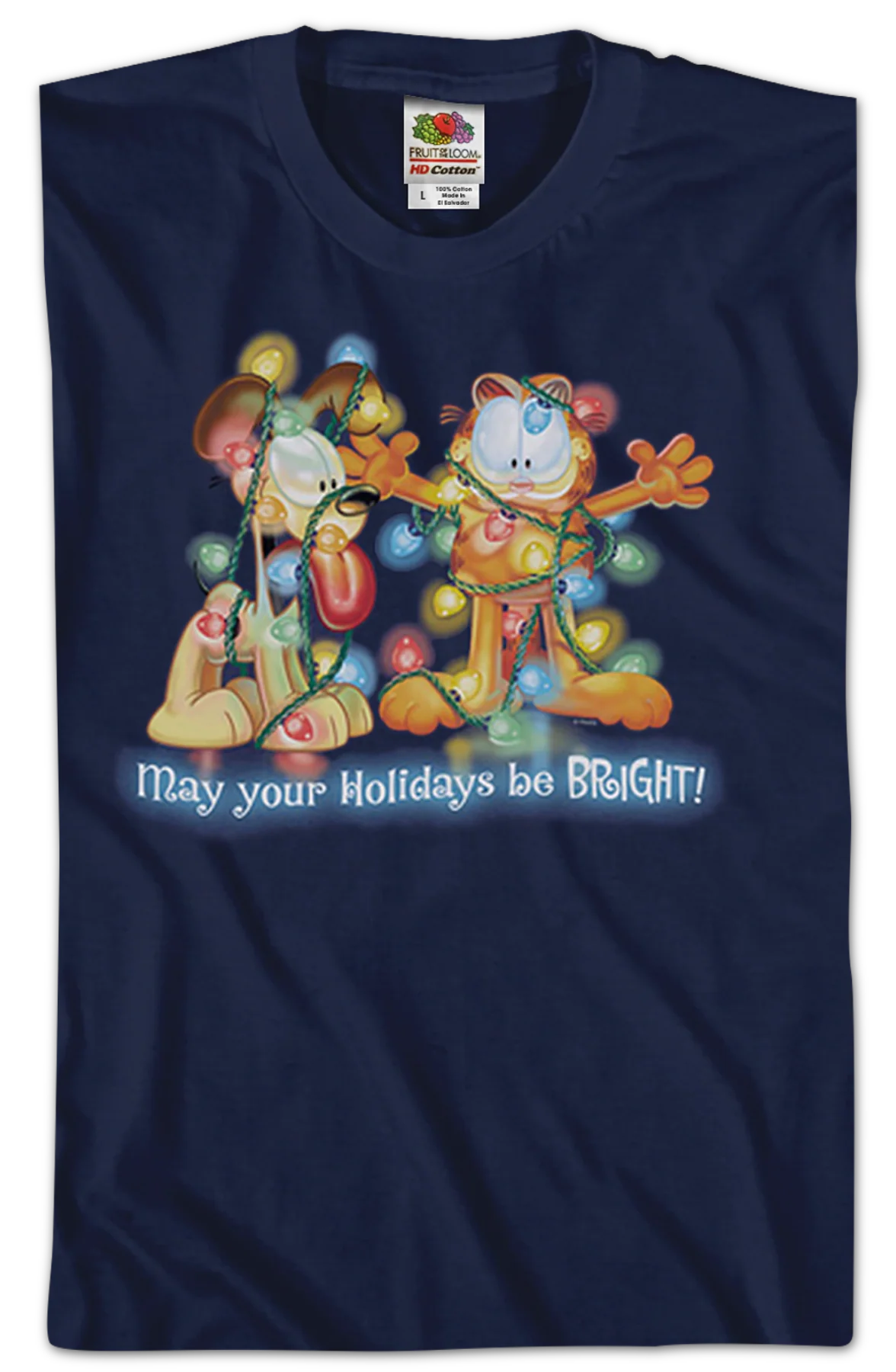 May Your Holidays Be Bright Garfield T-Shirt - Image 2