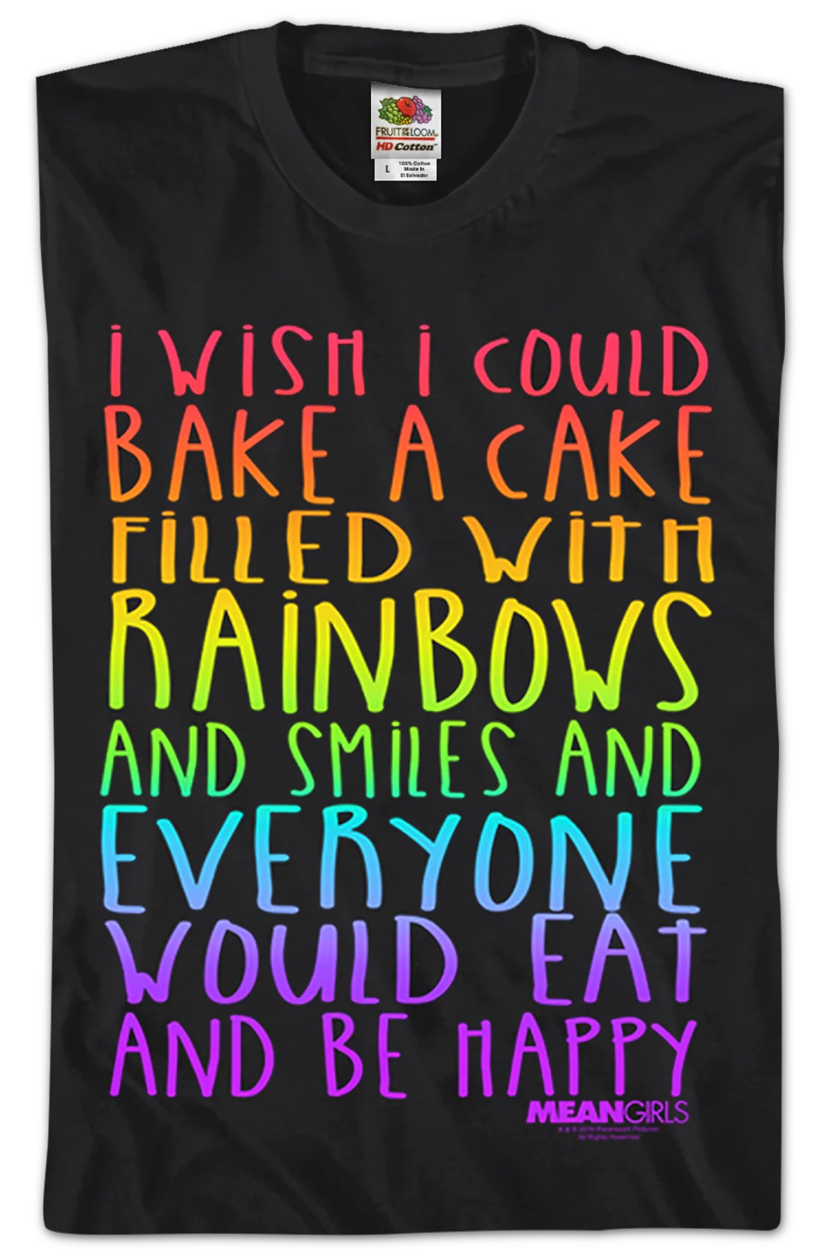 Mean Girls Cake Filled With Rainbows T-Shirt - Image 2