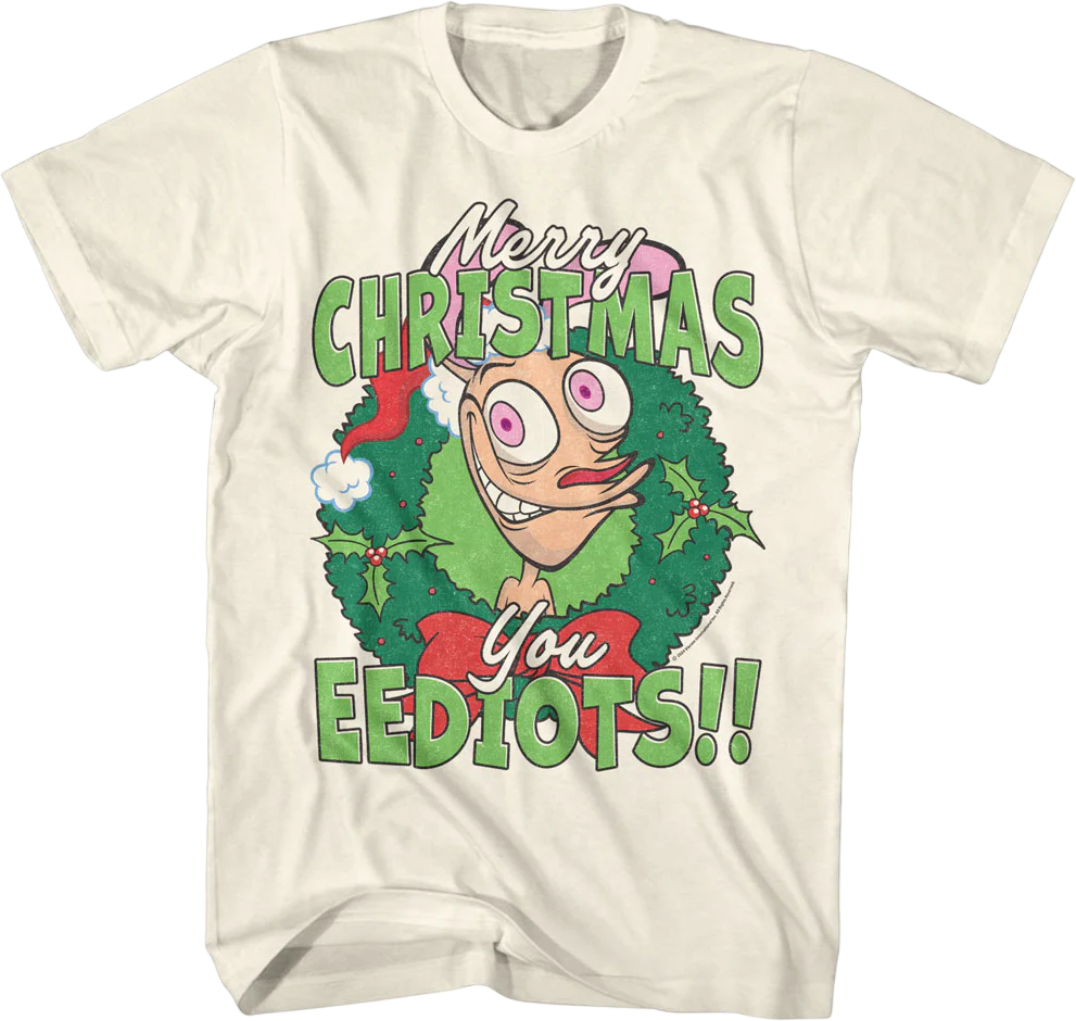 Merry Christmas You Eediots Ren And Stimpy T-Shirt