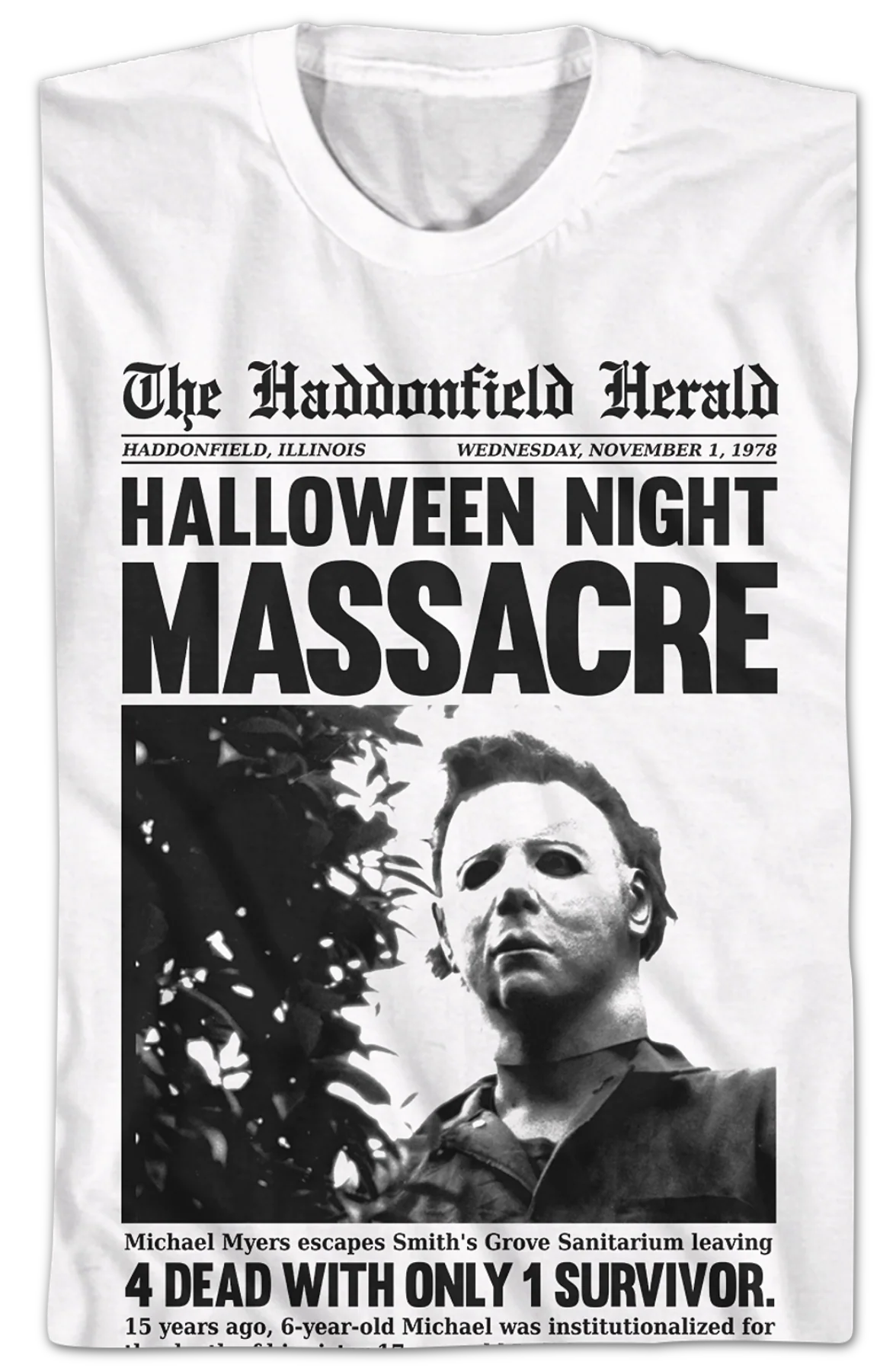 Michael Myers Headline Halloween T-Shirt - Image 2