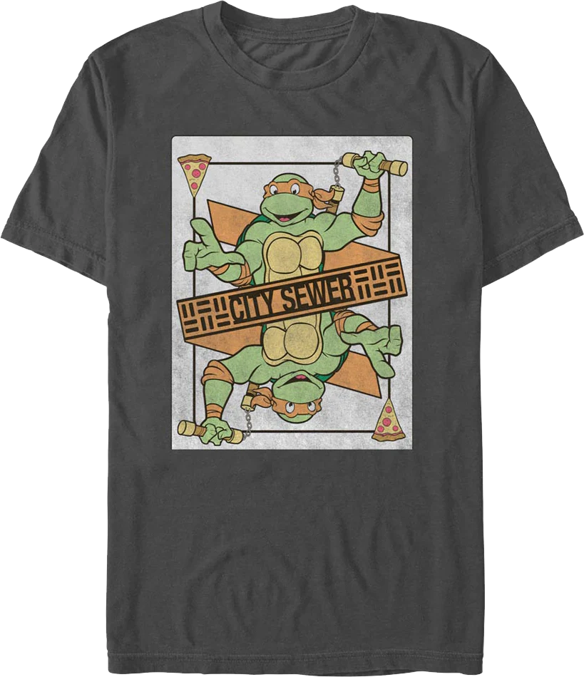 Michelangelo Playing Card Teenage Mutant Ninja Turtles T-Shirt