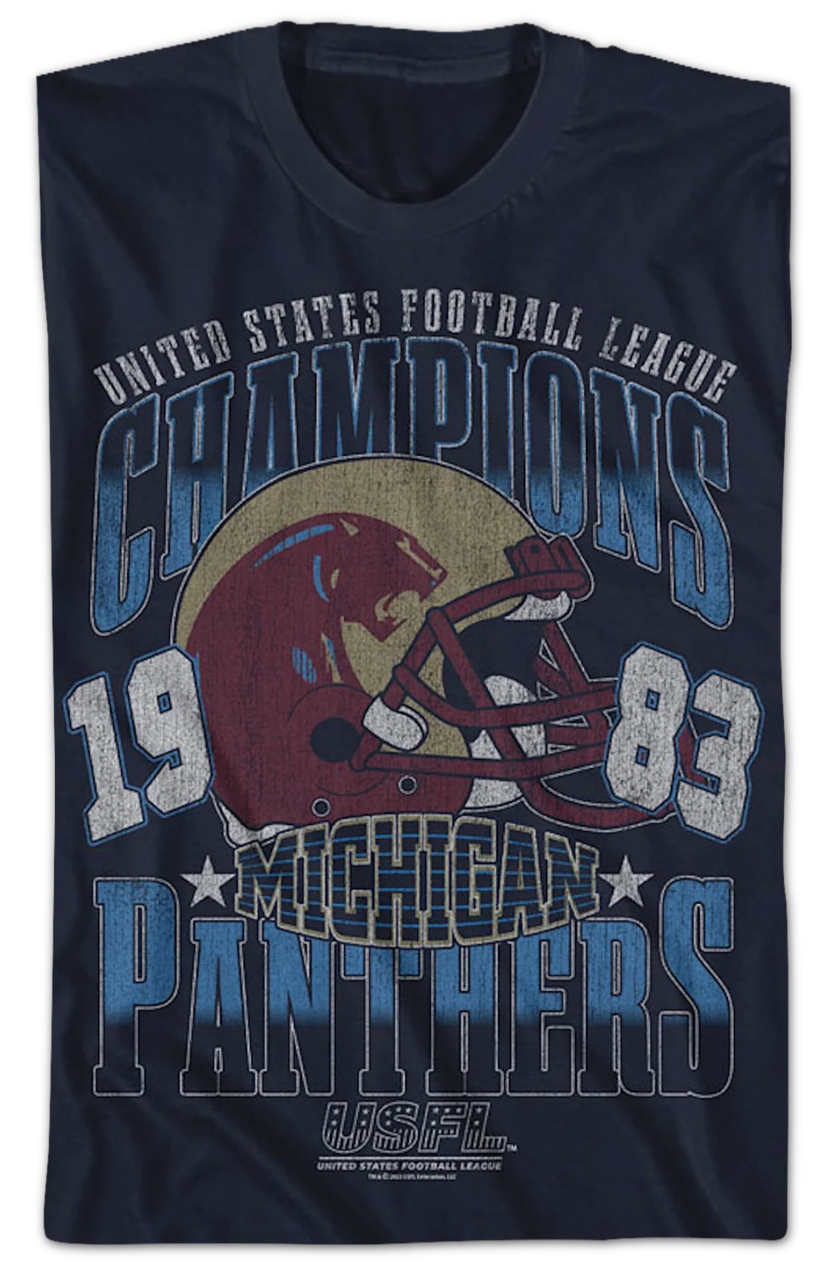 Michigan Panthers 1983 Champions USFL T-Shirt - Image 2