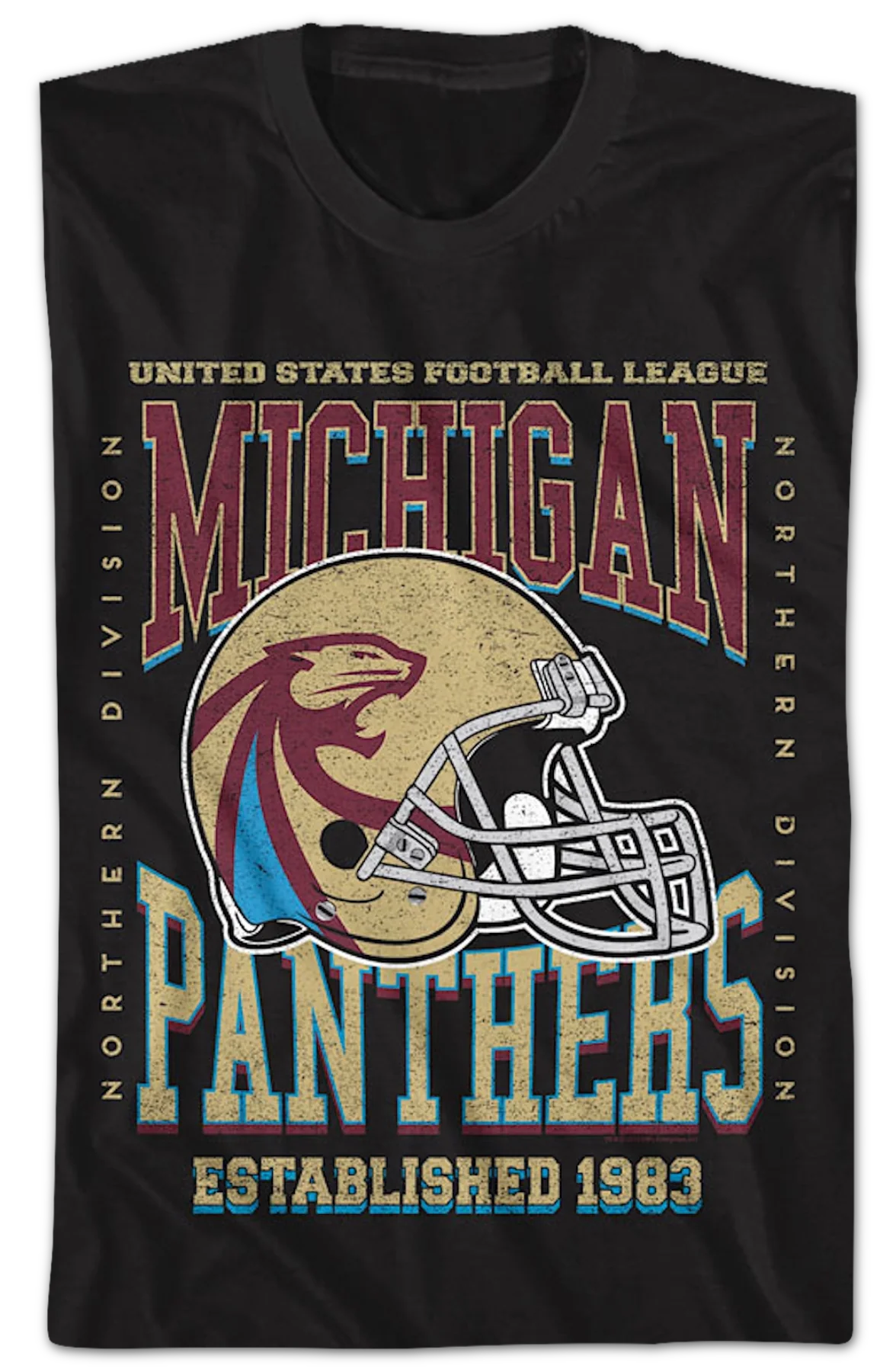 Michigan Panthers Established 1983 USFL T-Shirt - Image 2