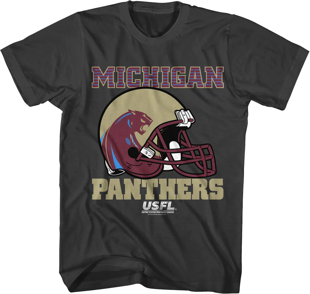 Michigan Panthers Helmet USFL T-Shirt