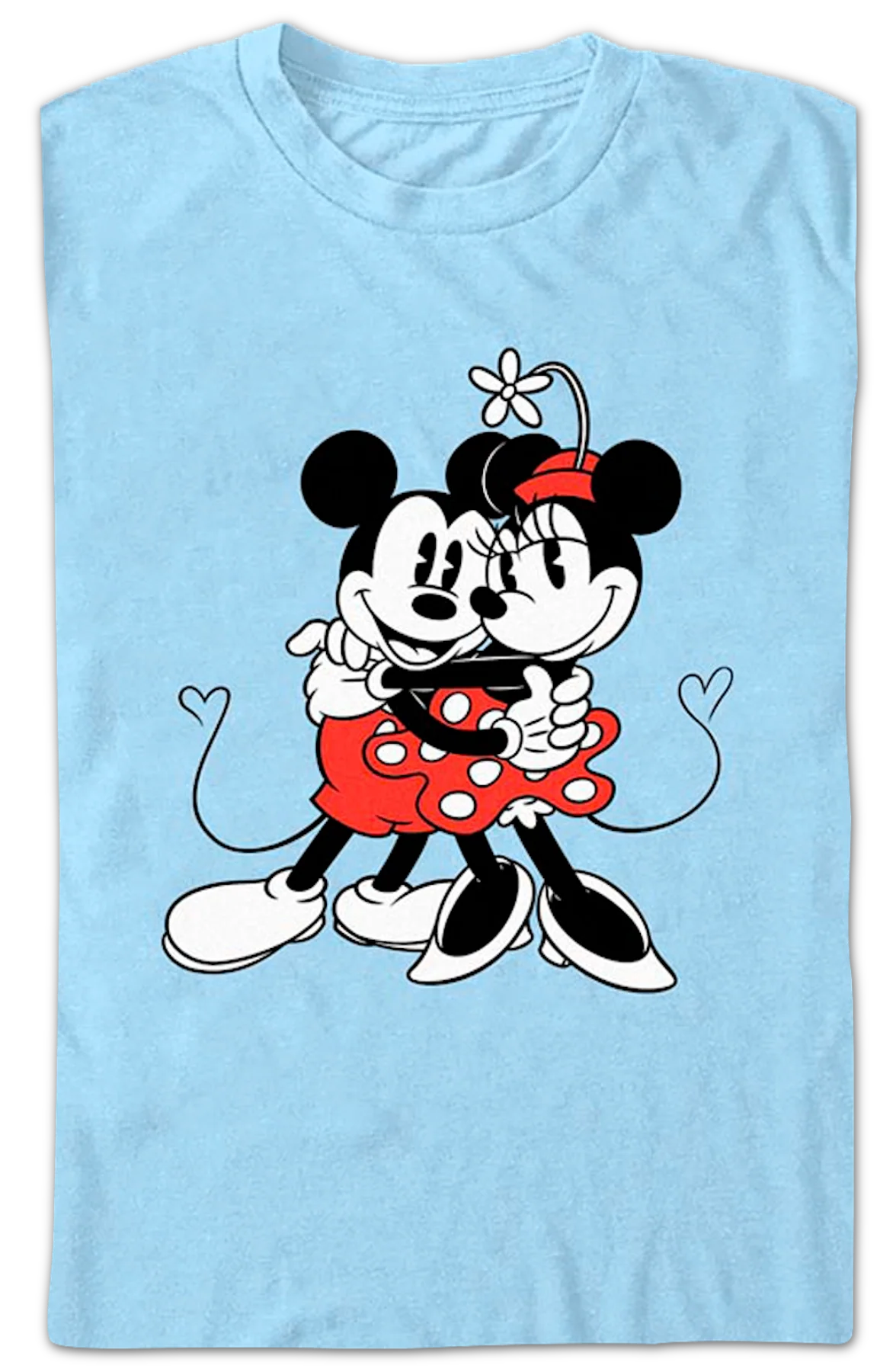 Mickey And Minnie Hugging Disney T-Shirt - Image 2
