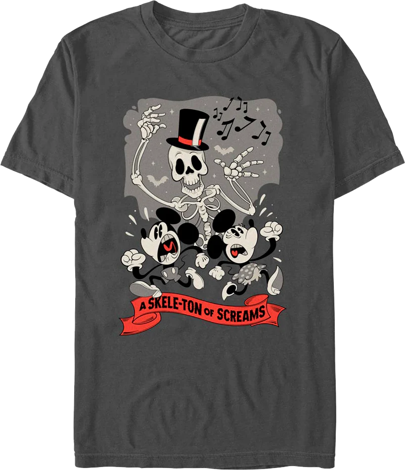 Mickey & Minnie Mouse A Skele-Ton Of Screams Disney T-Shirt