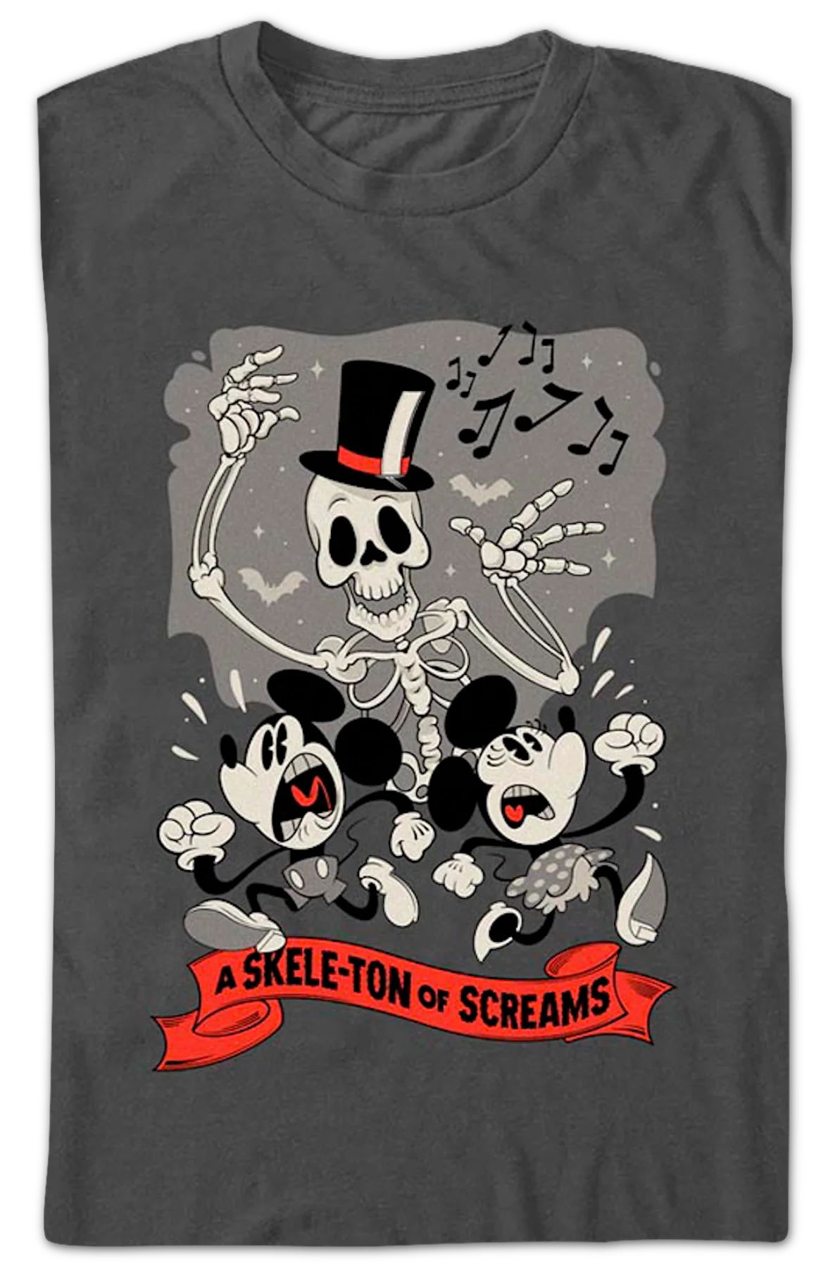 Mickey & Minnie Mouse A Skele-Ton Of Screams Disney T-Shirt - Image 2