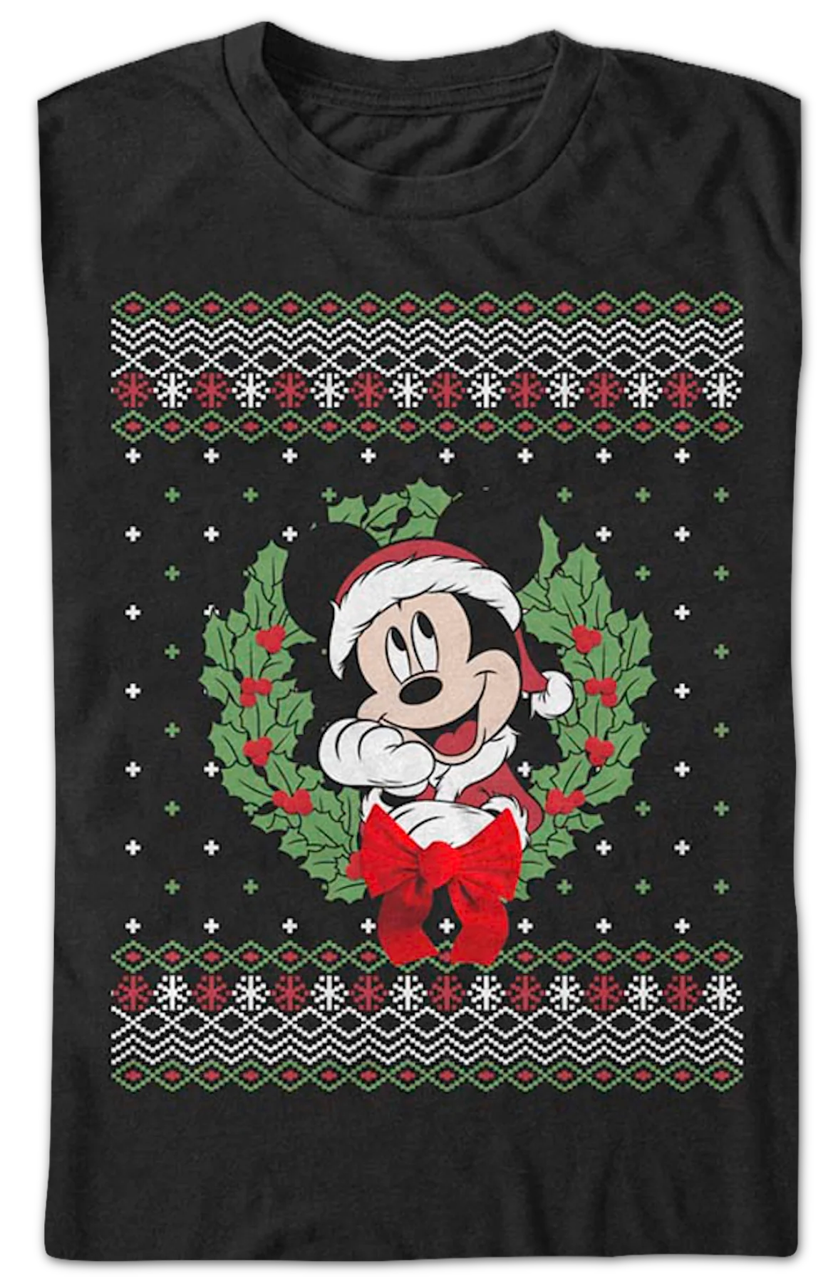 Mickey Mouse Faux Ugly Sweater Disney T-Shirt - Image 2
