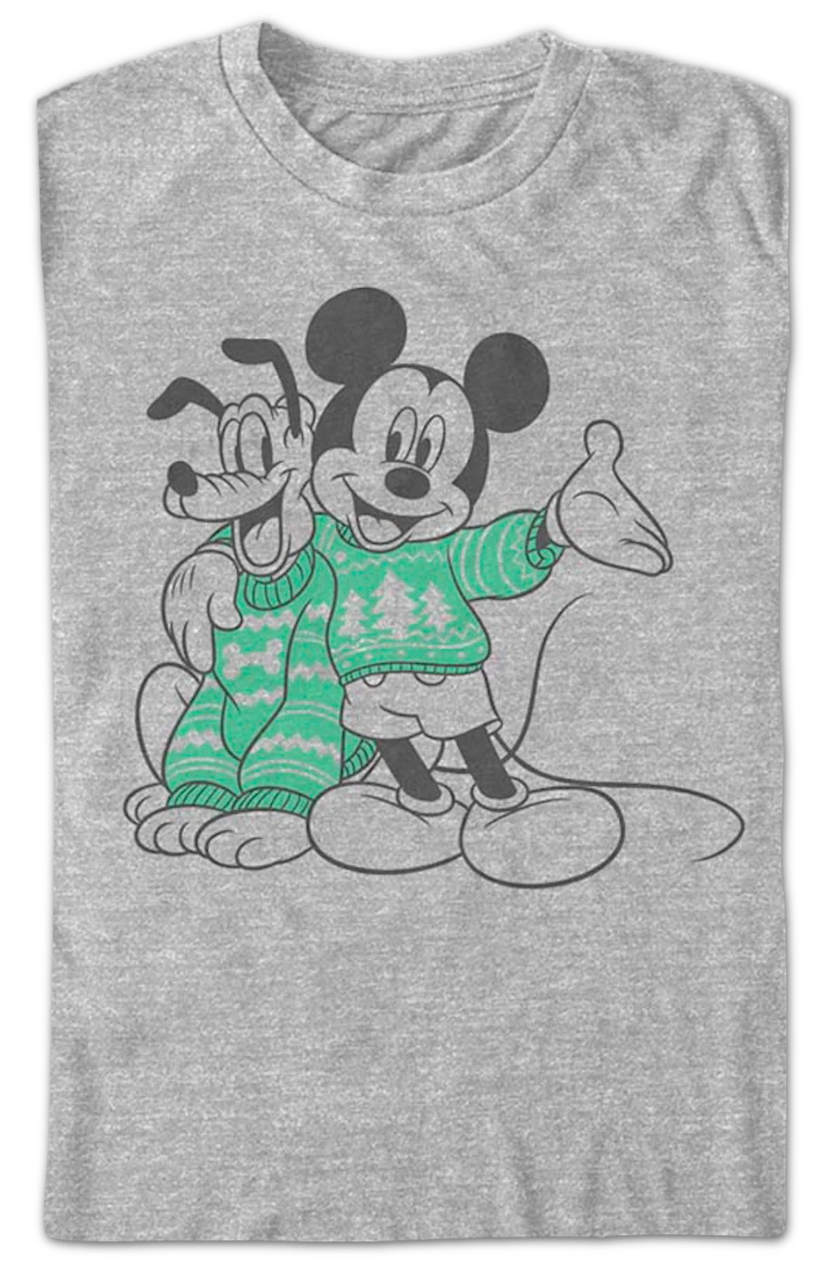 Mickey Mouse & Pluto Christmas Sweaters Disney T-Shirt - Image 2