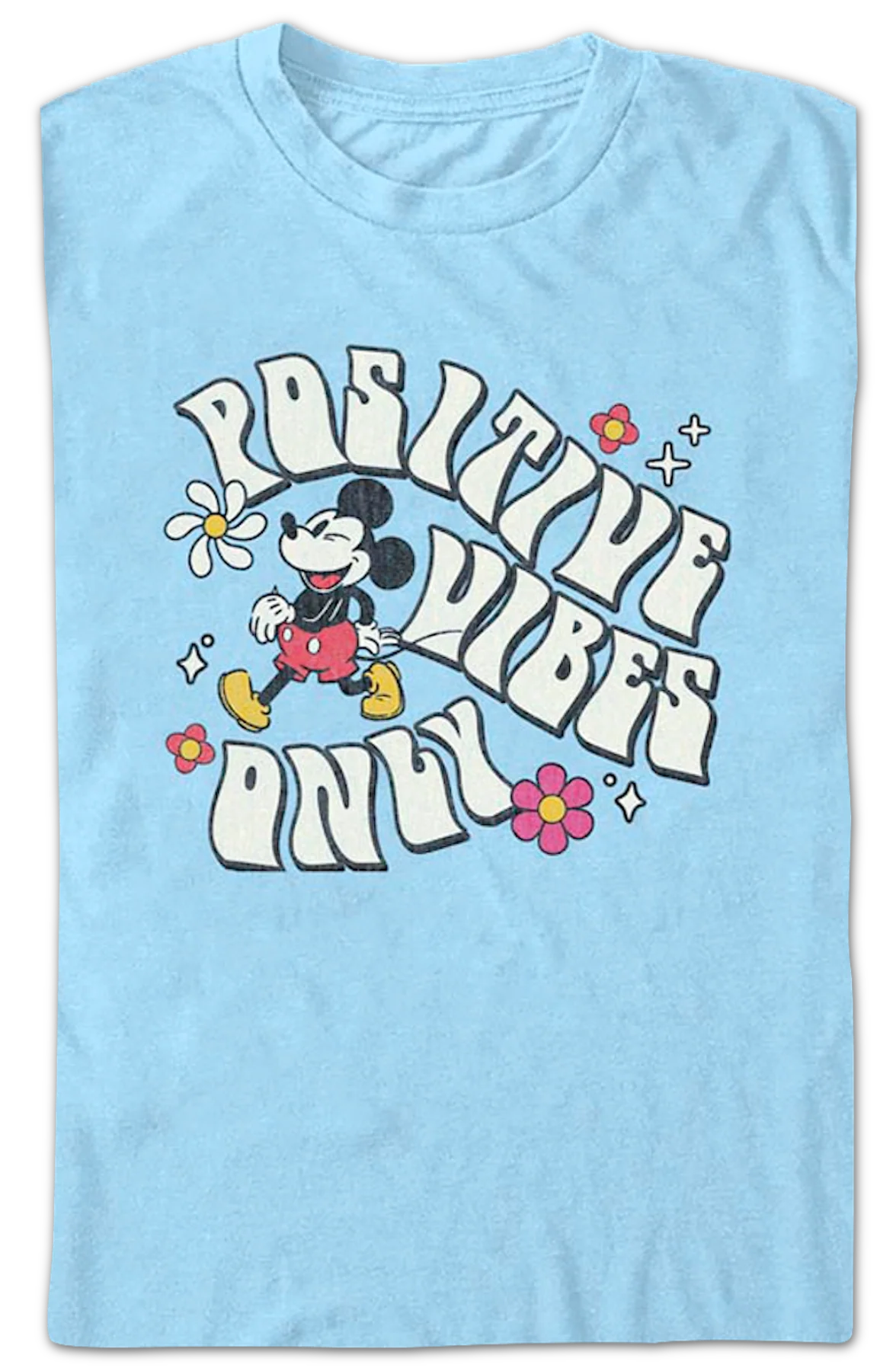 Mickey Mouse Positive Vibes Only Disney T-Shirt - Image 2