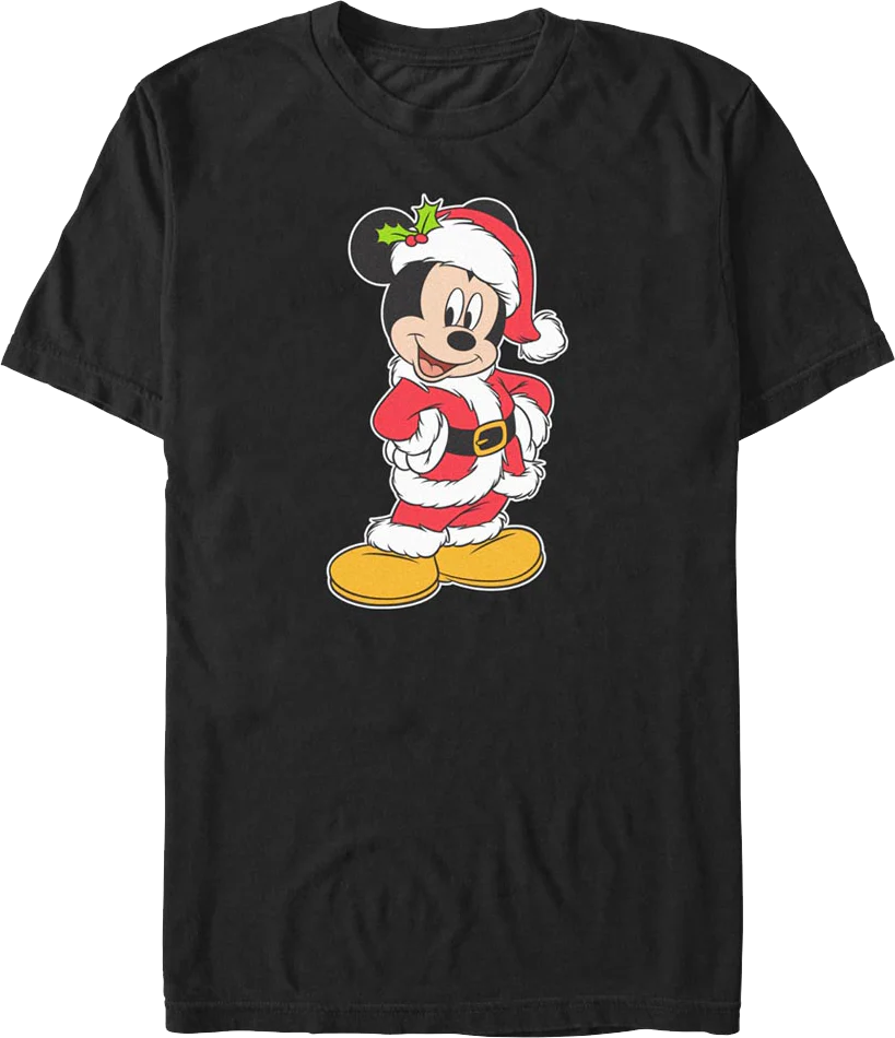 Mickey Mouse Santa Claus Outfit Disney T-Shirt