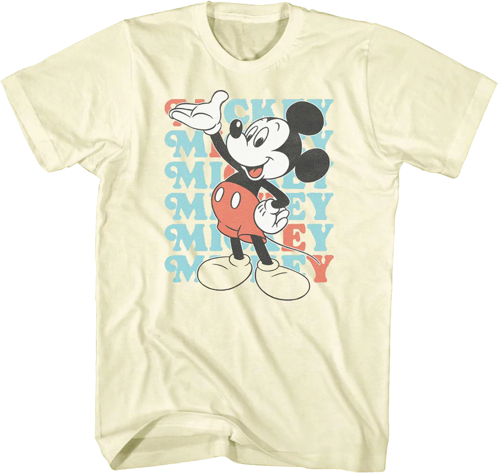 Mickey Mouse Stacked Name Disney T-Shirt