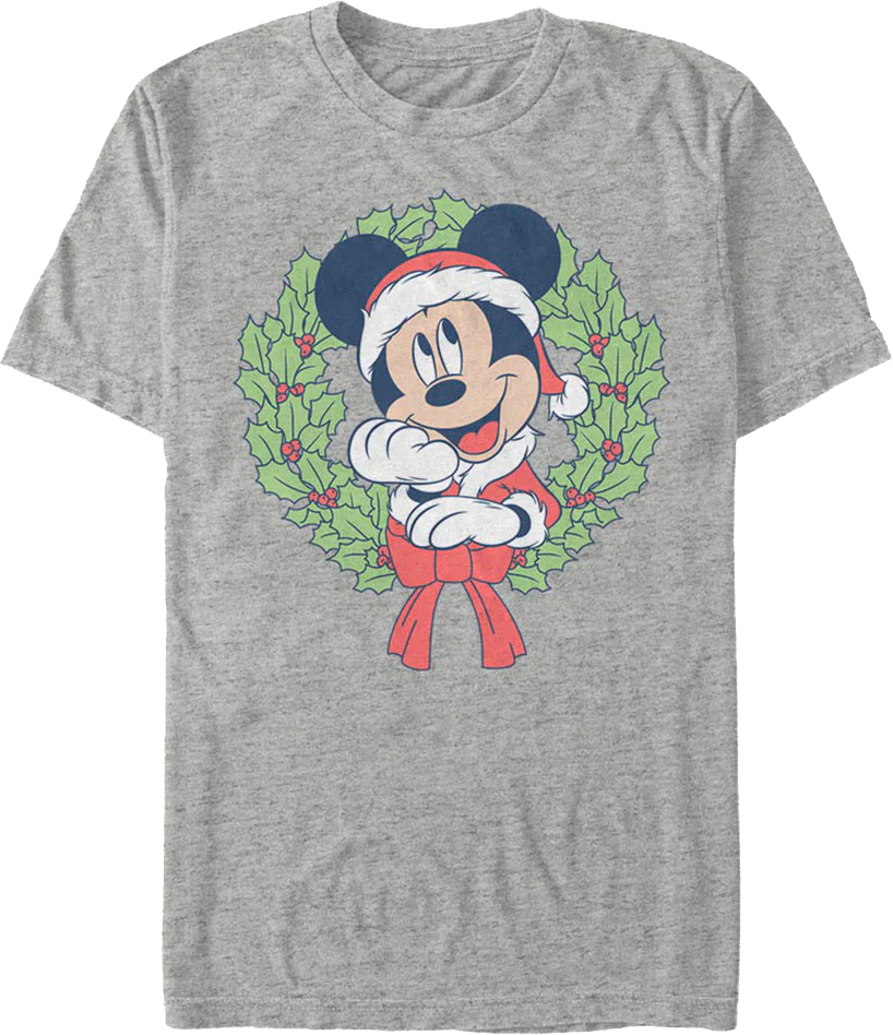 Mickey's Christmas Wreath Disney T-Shirt
