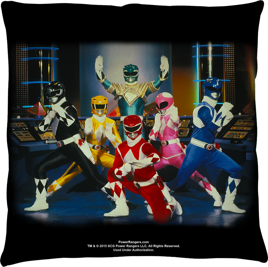 Mighty Morphin Power Rangers Throw Pillow