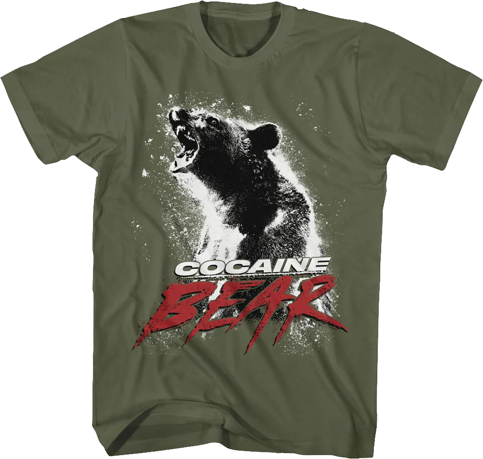 Military Green Movie Poster Cocaine Bear T-Shirt