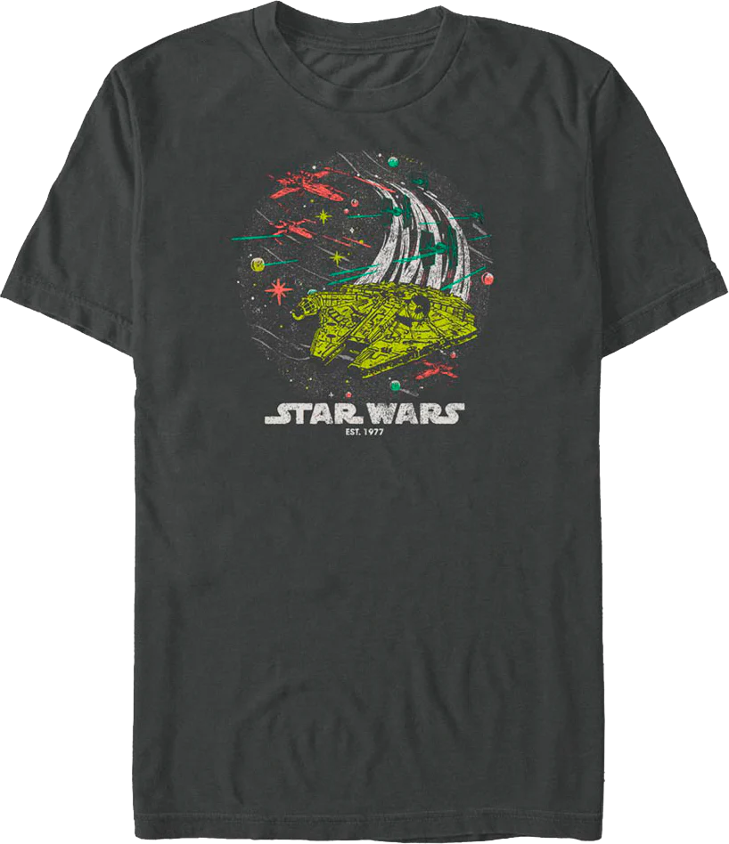 Millennium Falcon Colorful Escape Star Wars T-Shirt
