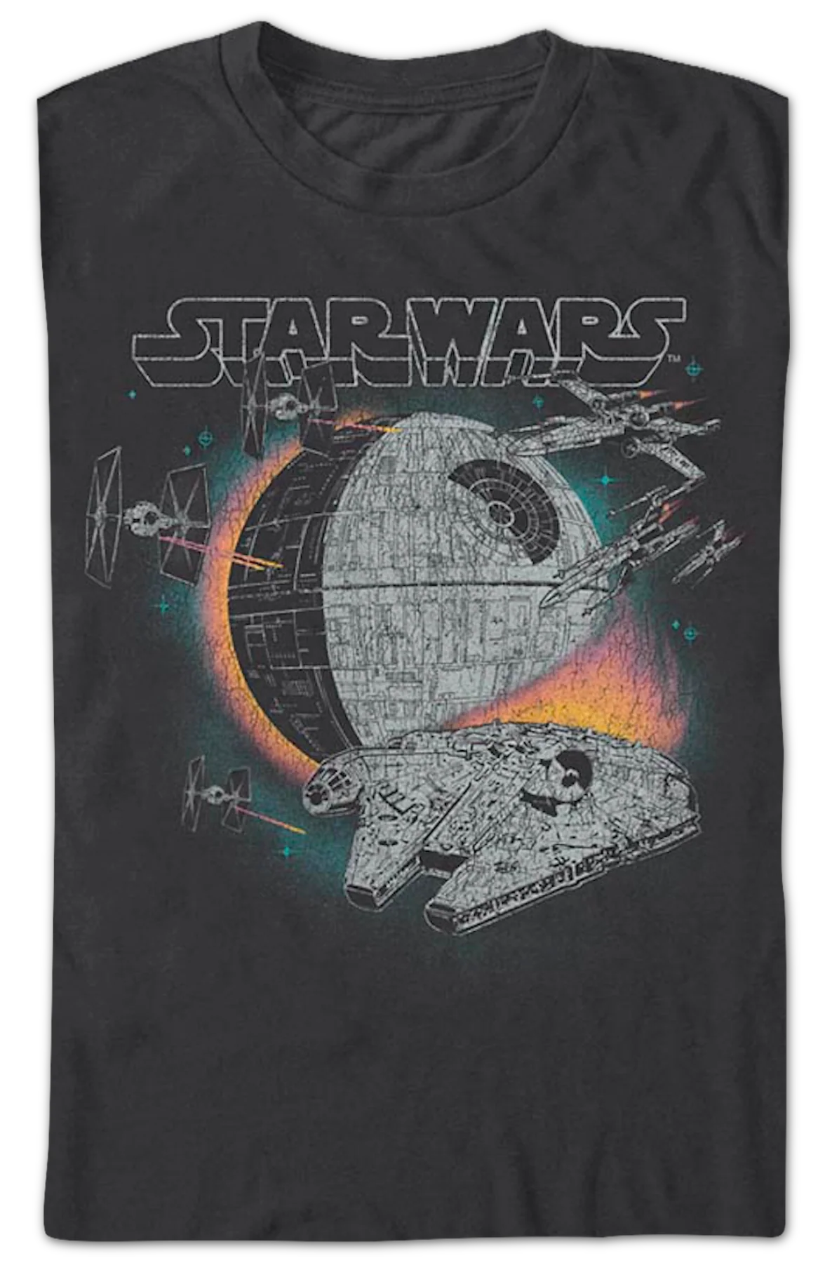 Millennium Falcon Narrow Escape Star Wars T-Shirt - Image 2