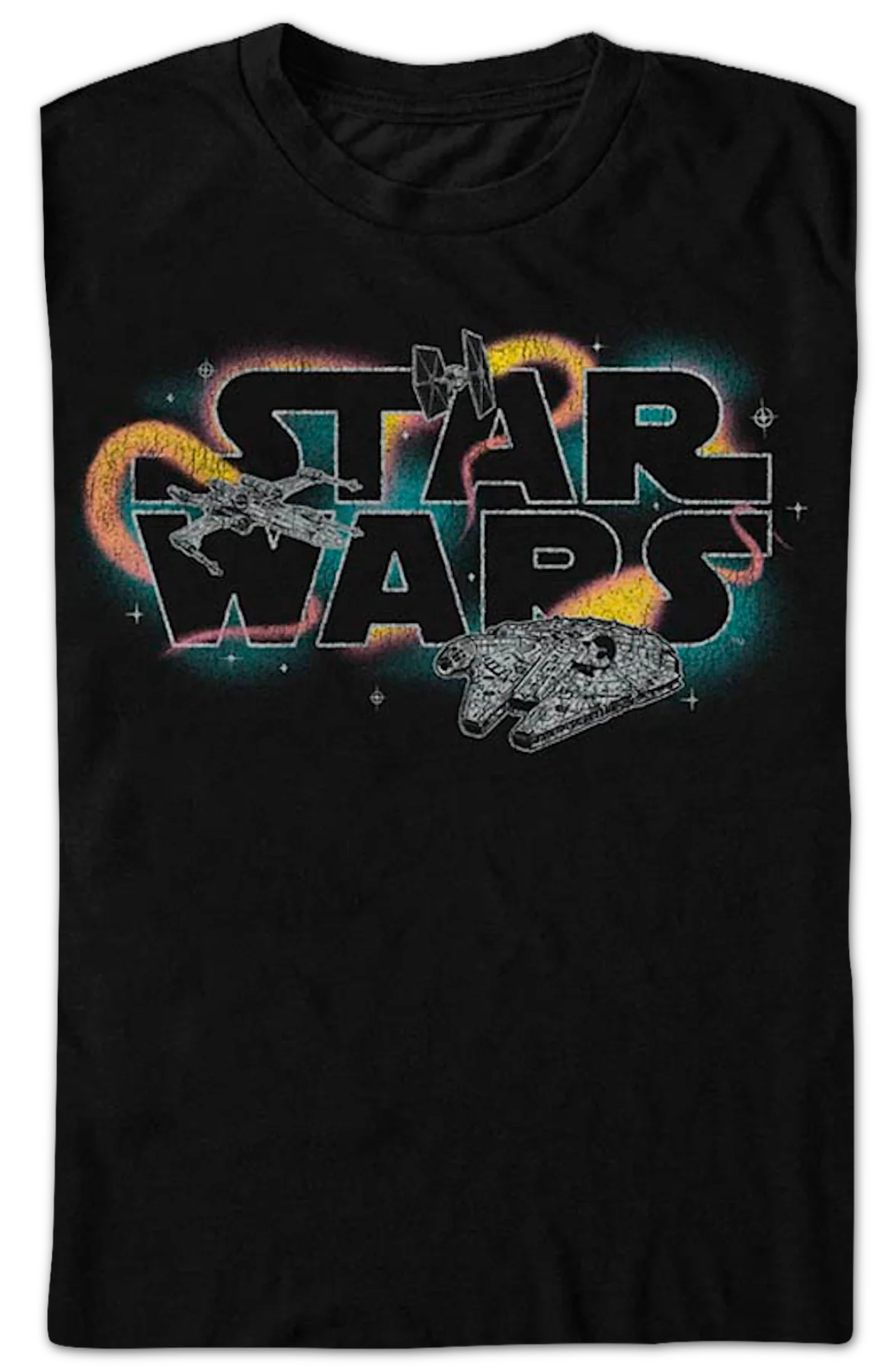 Millennium Falcon Retro Galaxy Star Wars T-Shirt - Image 2