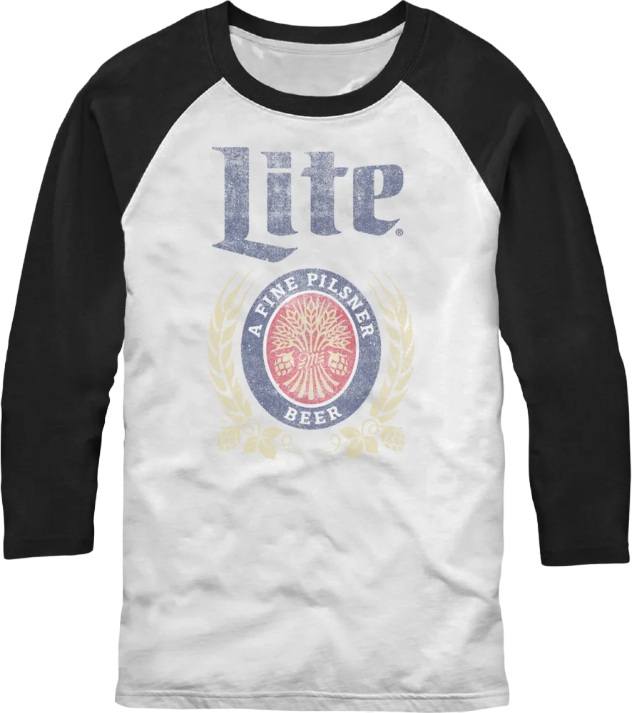 Miller Lite Raglan Baseball Shirt