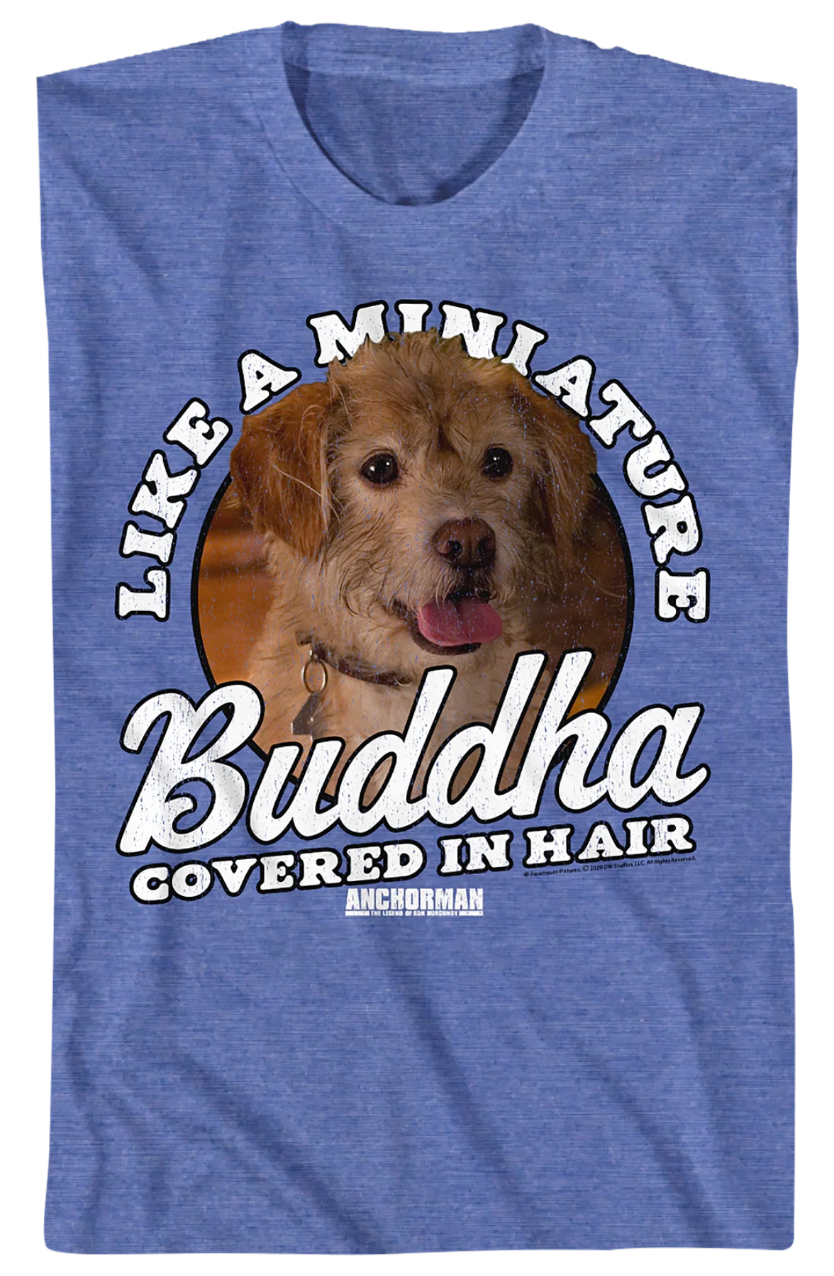 Miniature Buddha Covered In Hair Anchorman T-Shirt - Image 2