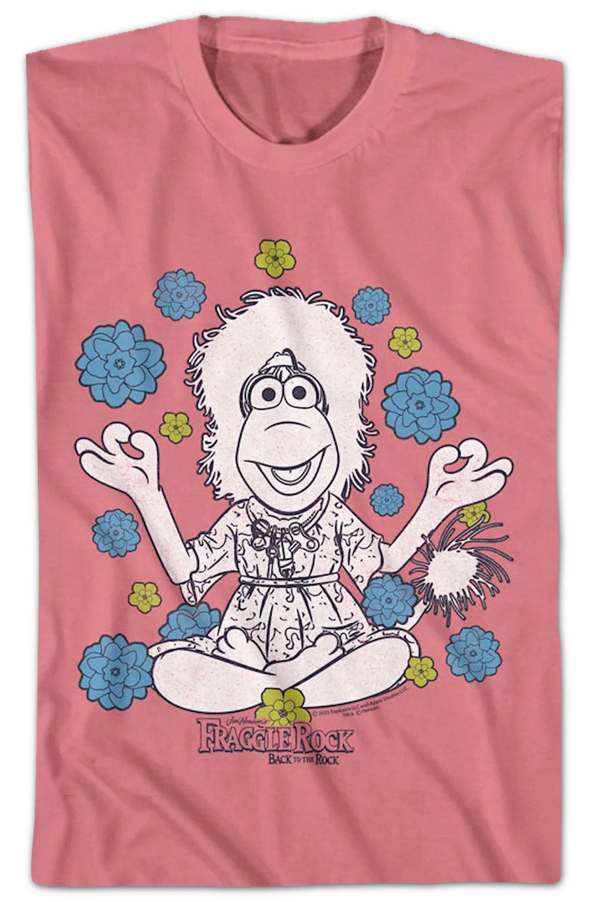 Mokey Meditation Flowers Fraggle Rock T-Shirt - Image 2