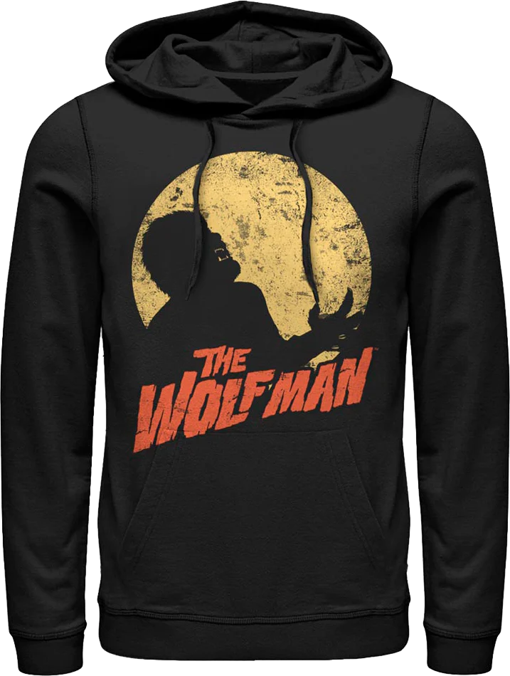Moonlit Silhouette Wolf Man Hoodie