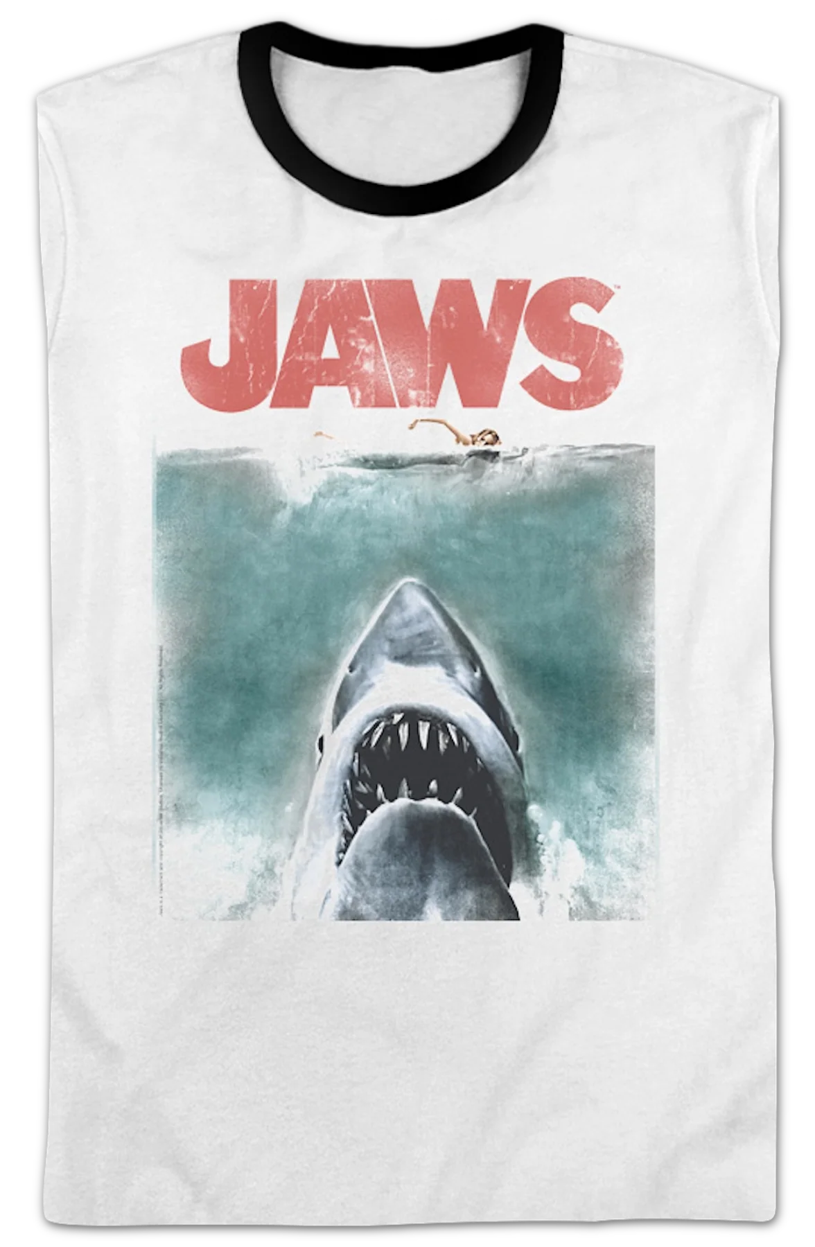 Movie Poster Jaws Ringer Shirt